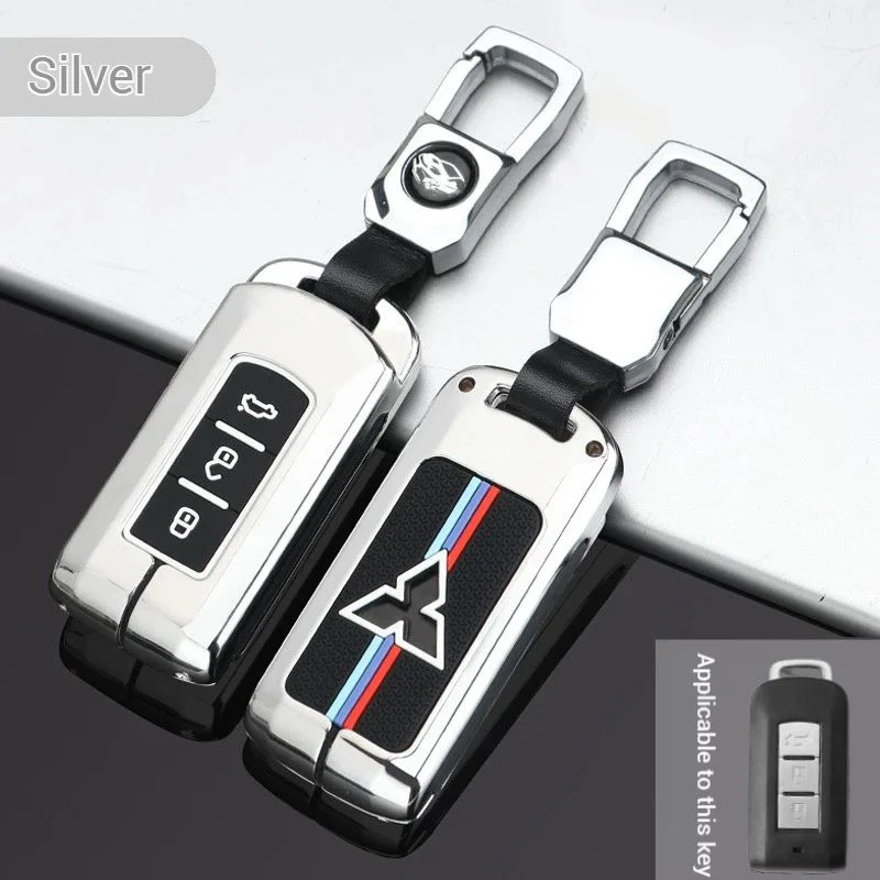 Mitsubishi Zinc Alloy + Silicone Car Key Fob Case Cover For Outlander, Eclipse Cross, ASX, Pajero, Lancer - Image 9