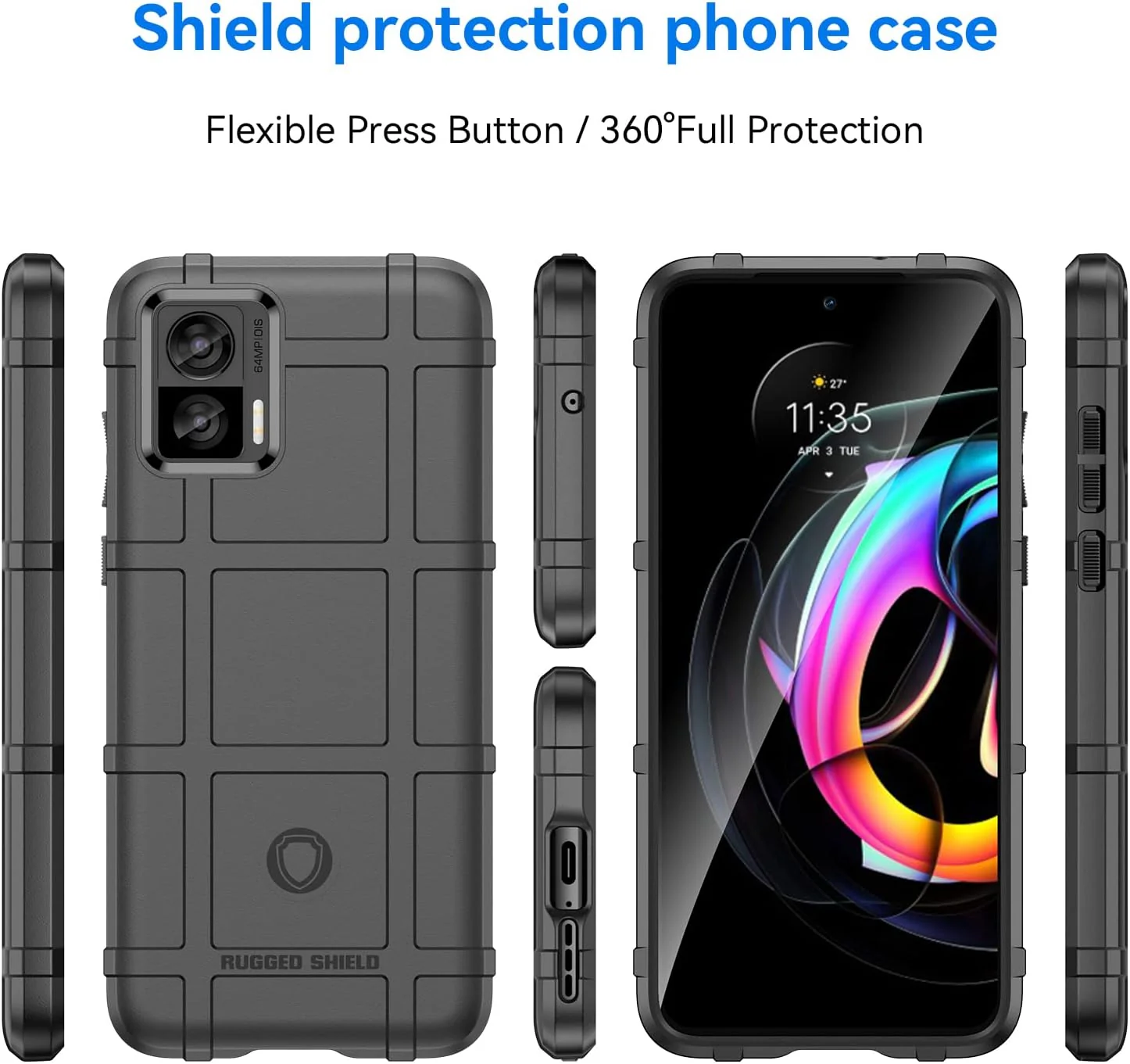 Motorola Moto Edge 30 Neo/Edge 30 Lite - Shield Shockproof Rugged Heavy Duty Case With 2PC 9H Glass Screen Protector - Image 7