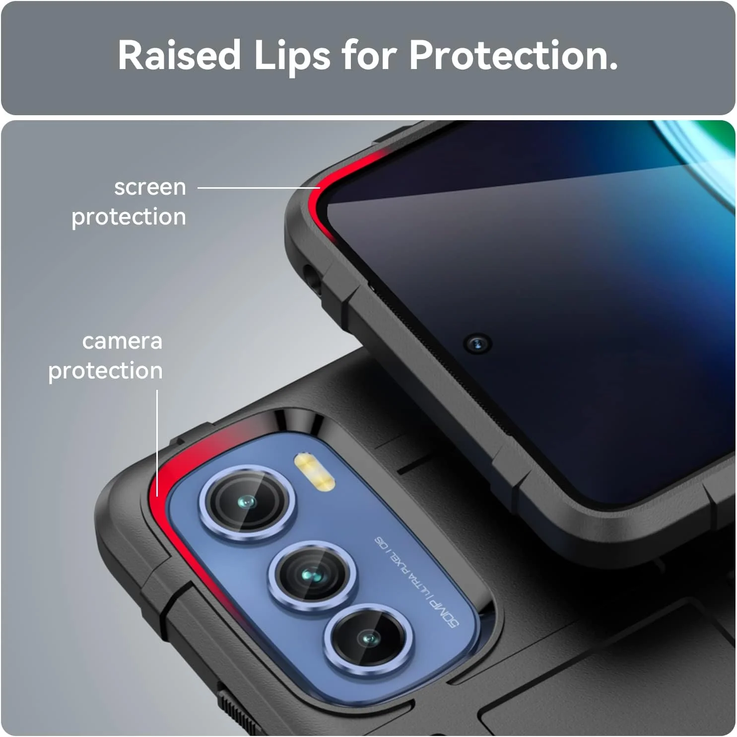 Motorola Moto Edge 30 - Shield Shockproof Rugged Heavy Duty Case With 2PC 9H Glass Screen Protector - Image 4