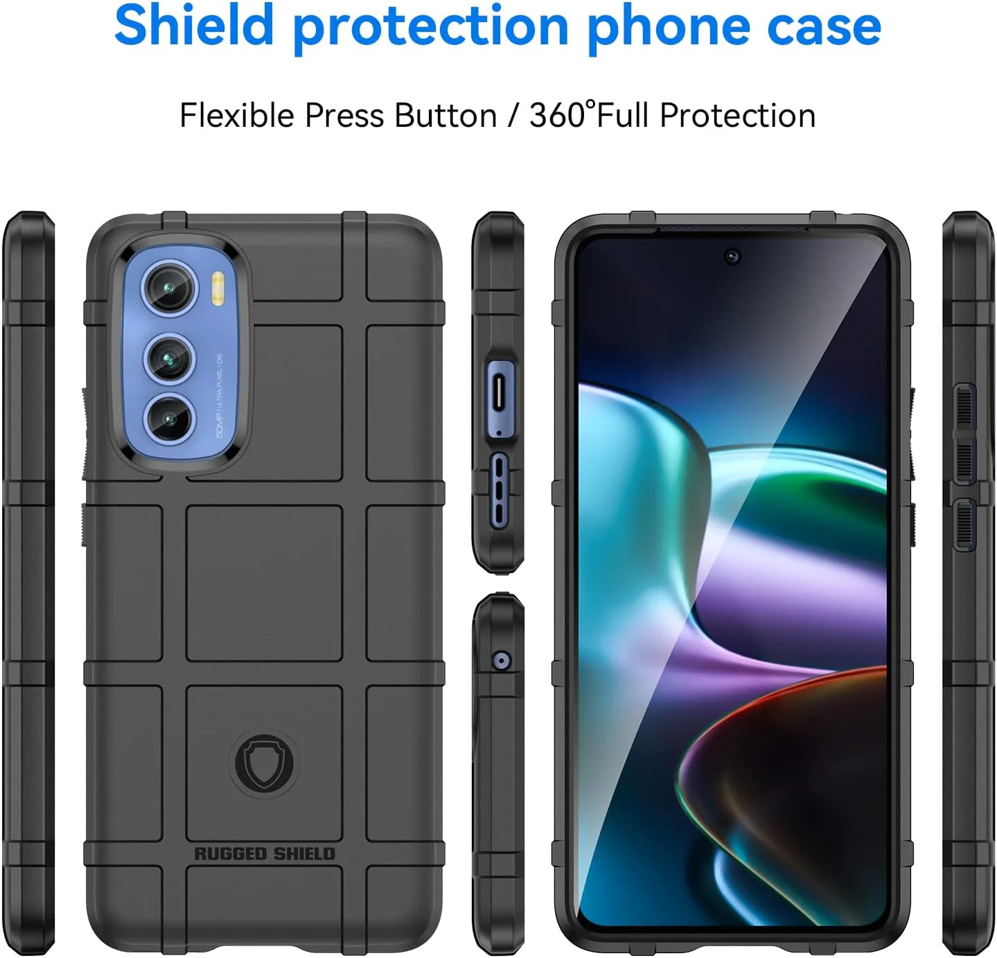 Motorola Moto Edge 30 - Shield Shockproof Rugged Heavy Duty Case With 2PC 9H Glass Screen Protector - Image 8