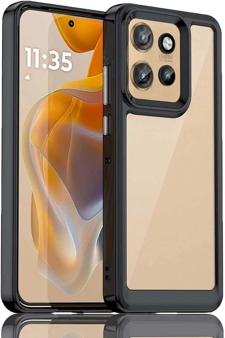Motorola Moto Edge 50 Neo/S50/ThinkPhone 25 - Shockproof Soft TPU Silicone Frame and Hard Clear Back Case With 2PC Tempered Glass Screen Protector - Image 10
