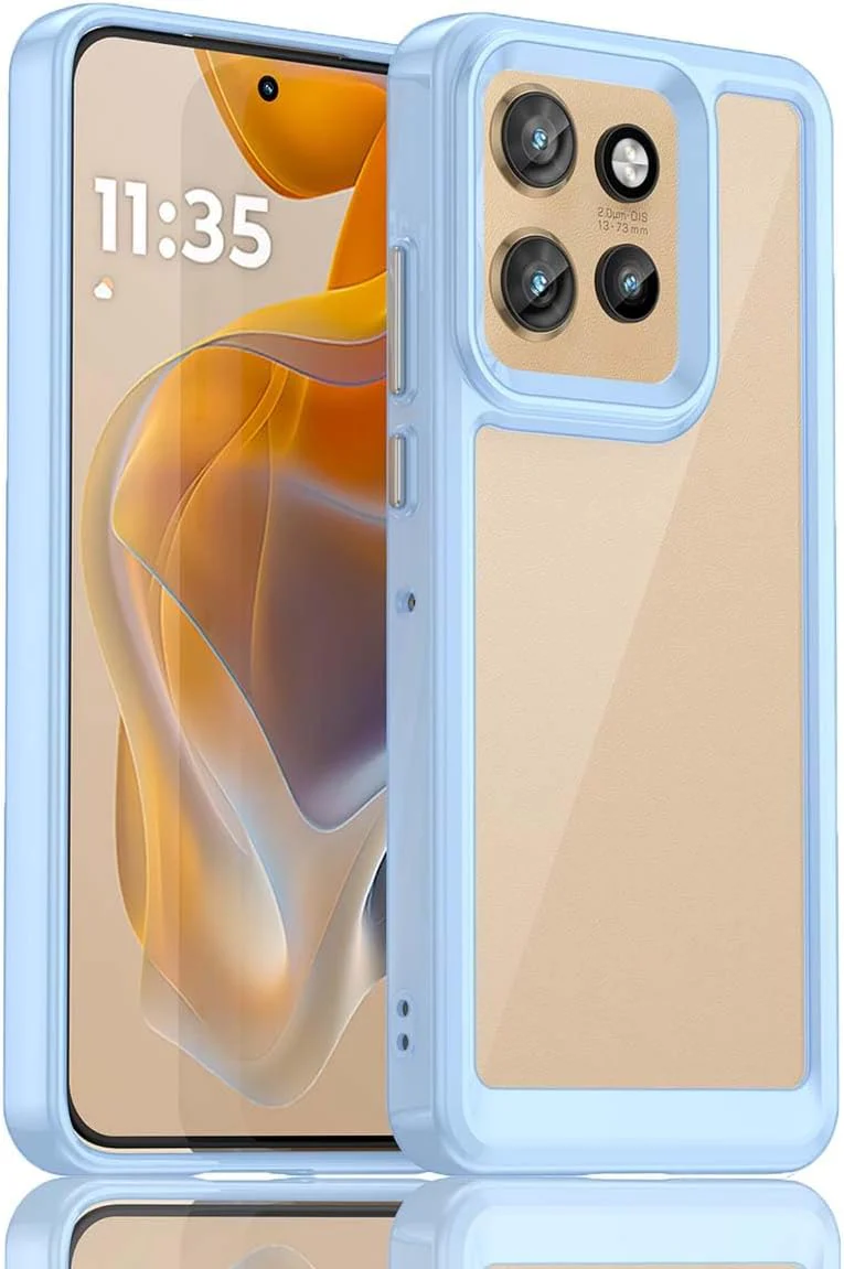 Motorola Moto Edge 50 Neo/S50/ThinkPhone 25 - Shockproof Soft TPU Silicone Frame and Hard Clear Back Case With 2PC Tempered Glass Screen Protector - Image 11