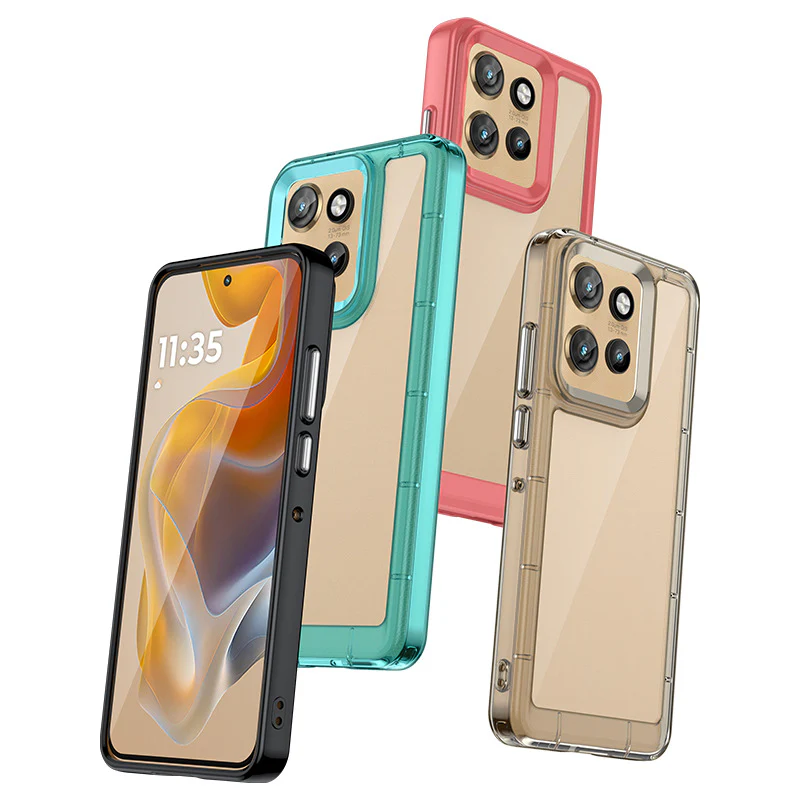 Motorola Moto Edge 50 Neo/S50/ThinkPhone 25 - Shockproof Soft TPU Silicone Frame and Hard Clear Back Case With 2PC Tempered Glass Screen Protector - Image 3