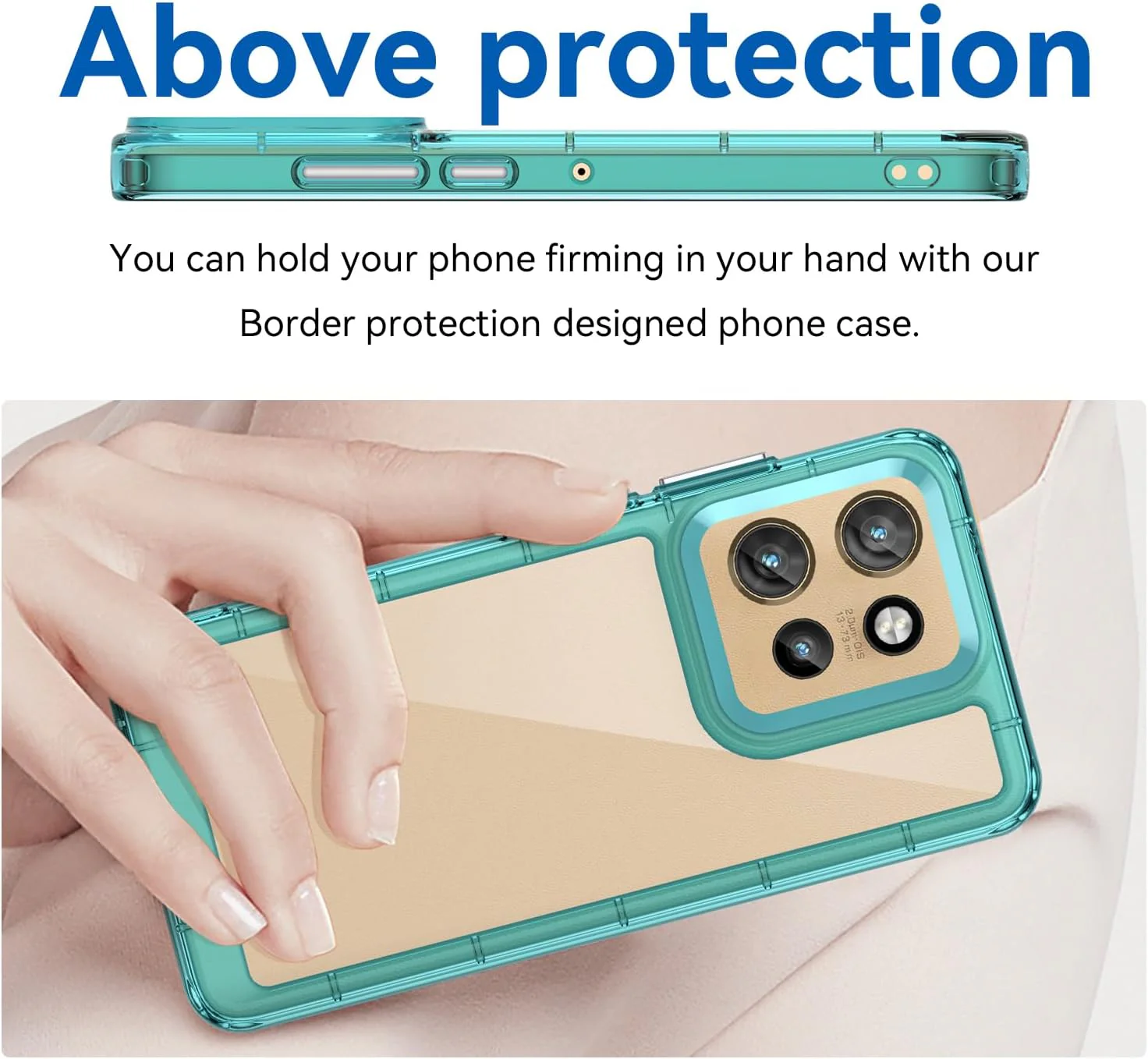 Motorola Moto Edge 50 Neo/S50/ThinkPhone 25 - Shockproof Soft TPU Silicone Frame and Hard Clear Back Case With 2PC Tempered Glass Screen Protector - Image 4