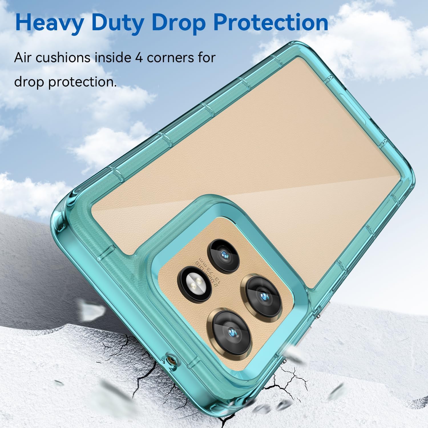 Motorola Moto Edge 50 Neo/S50/ThinkPhone 25 - Shockproof Soft TPU Silicone Frame and Hard Clear Back Case With 2PC Tempered Glass Screen Protector - Image 9