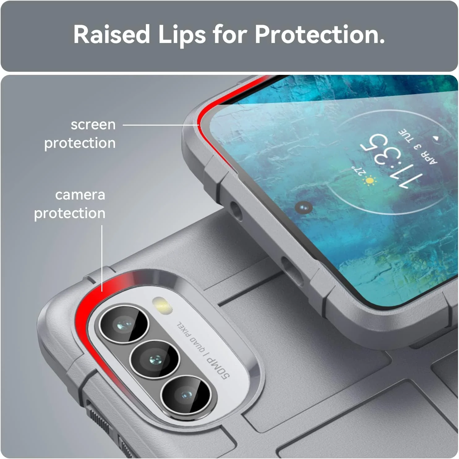 Motorola Moto G52/G82/G71s - Shield Shockproof Rugged Heavy Duty Case With 2PC Tempered Glass Screen Protector - Image 7