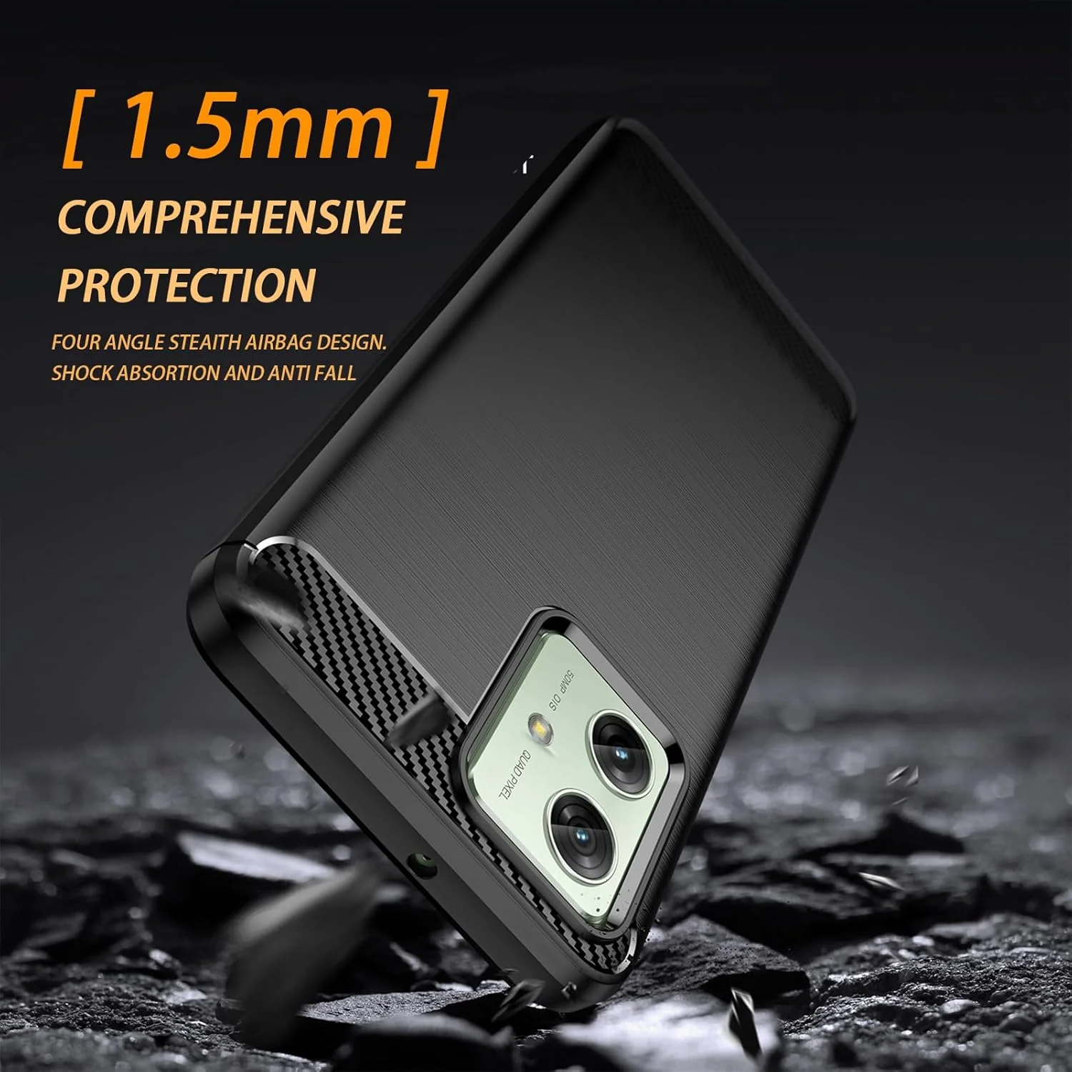 Motorola Moto G54 - Shield Shockproof Rugged Heavy Duty Case With 2PC 9H Glass Screen Protector - Image 4
