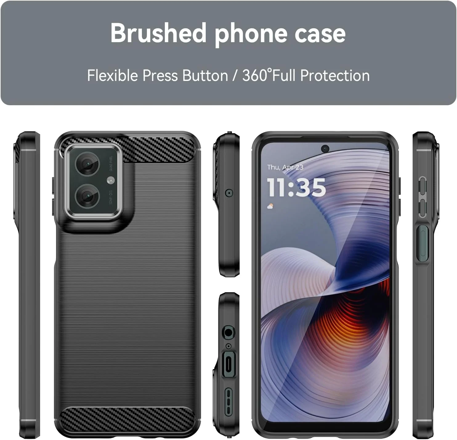 Motorola Moto G55 5G - Shield Shockproof Rugged Heavy Duty Case With 2PC 9H Glass Screen Protector - Image 3