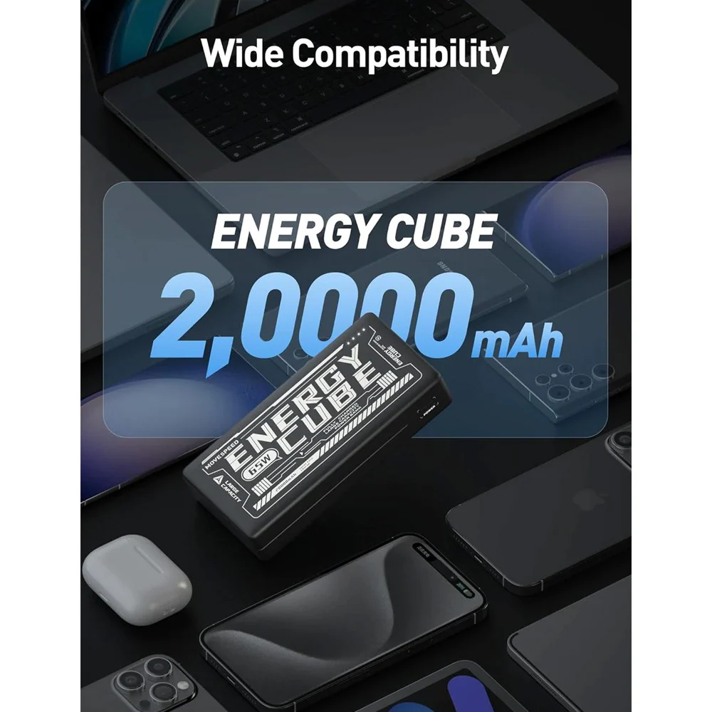 MOVE SPEED Laptop Portable Charger Power Bank 20000mAh 65W (YSPBE20-65)-Black - Image 2