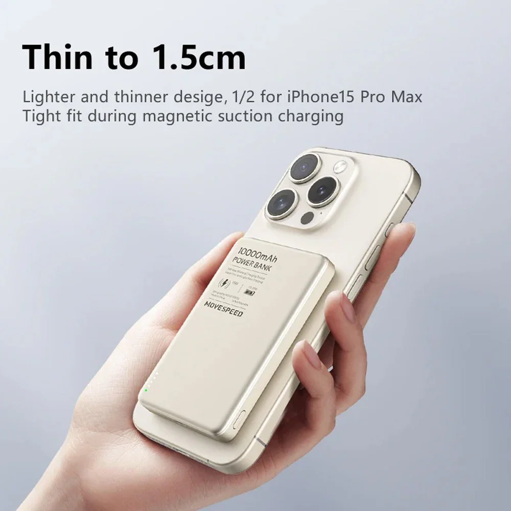 MOVE SPEED S5 Ultra-thin Titanium Magnetic Power Bank 5000mAh PD20W (YSPBS05) - Image 8