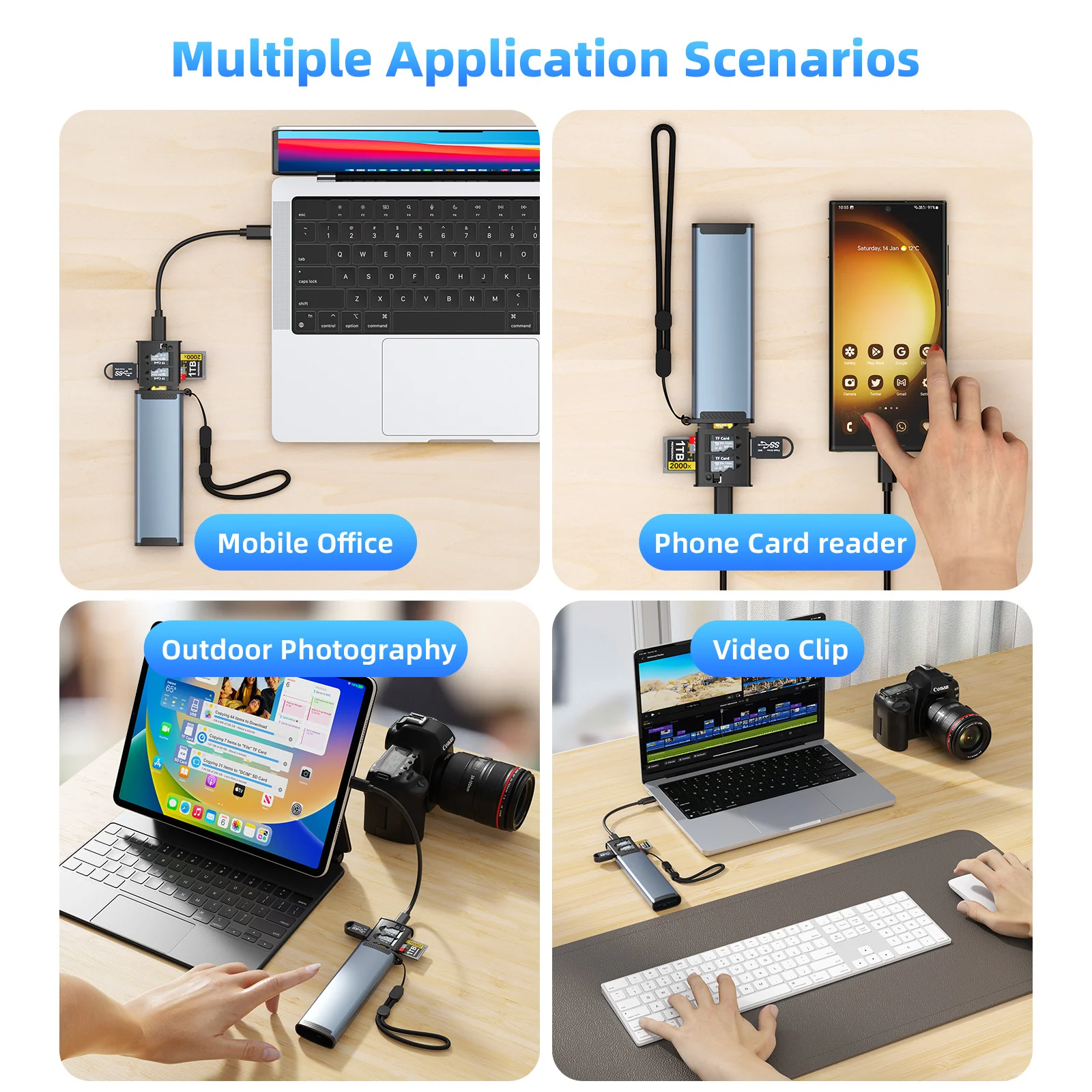 Multifunctional Card Reader SD / TF / SIM Card Storage Case - Image 7