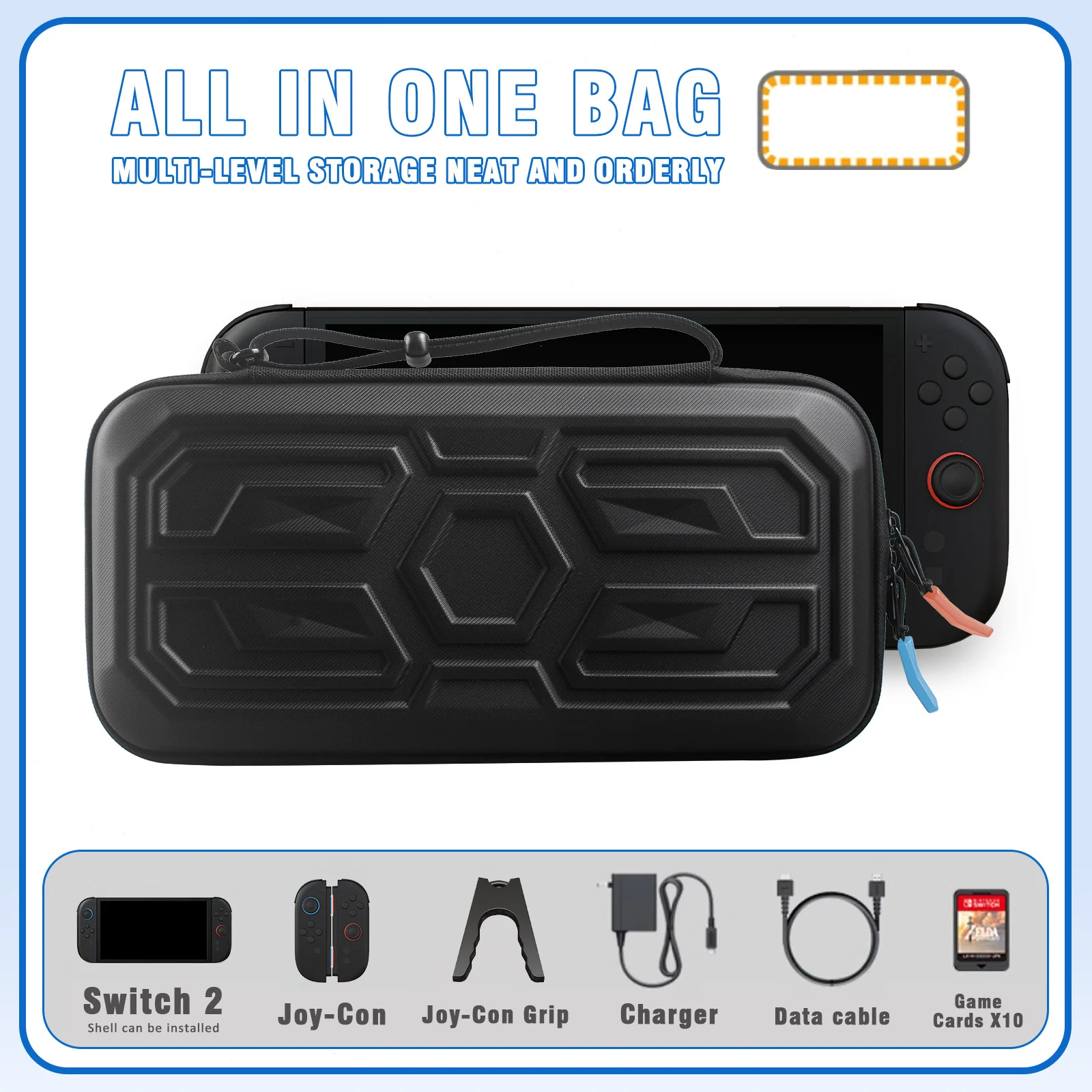 Nintendo Switch 2 (2025) All-in-one Multi-level Portable Hard Shell Storage Case - Image 6