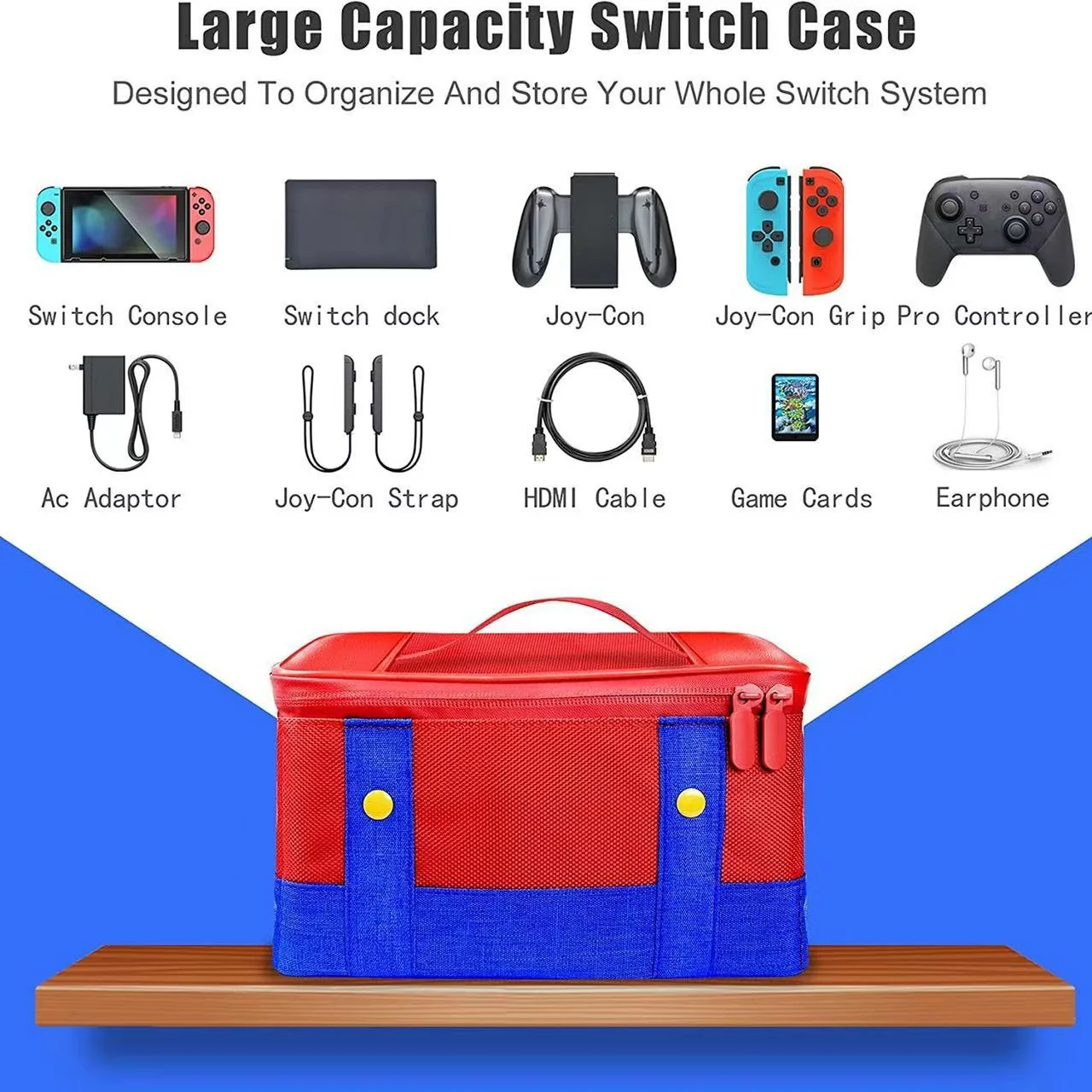 Nintendo Switch 2 (2025) Mario Handbag Protective Storage Large Bag With 1 PCS Screen Protector - Image 4