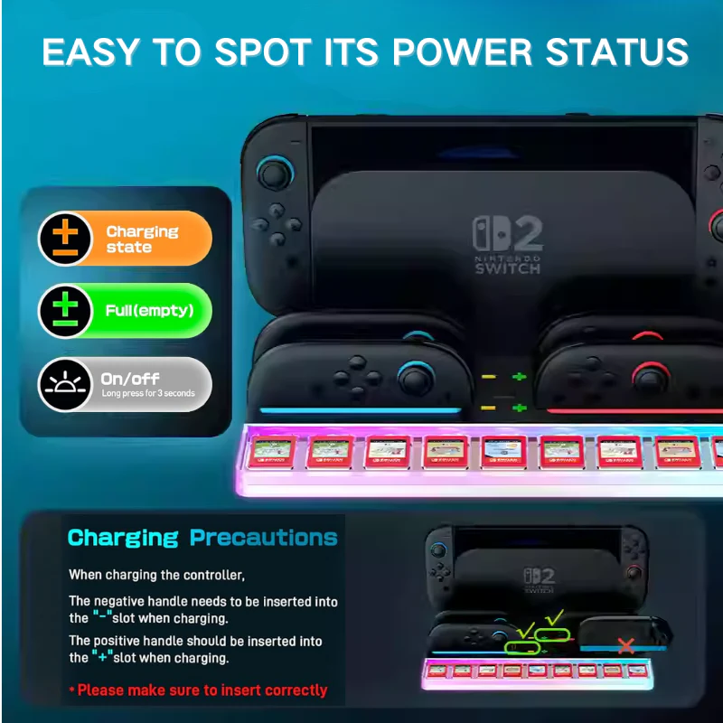 Nintendo Switch 2 (2025) - Multi-Functional Joy-Con Charging Dock with Game Card Storage - Image 7