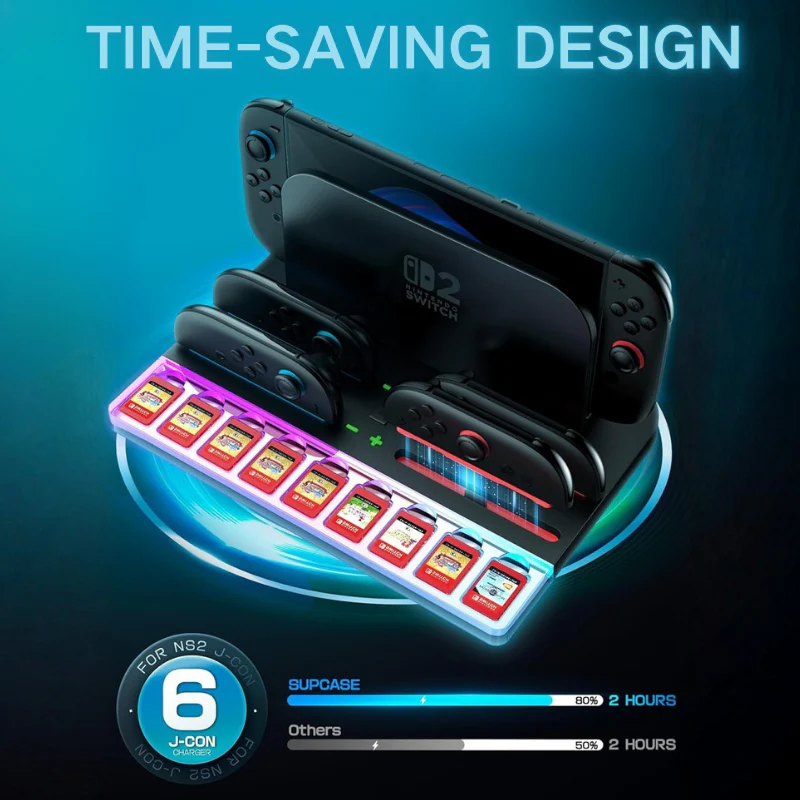 Nintendo Switch 2 (2025) - Multi-Functional Joy-Con Charging Dock with Game Card Storage - Image 9
