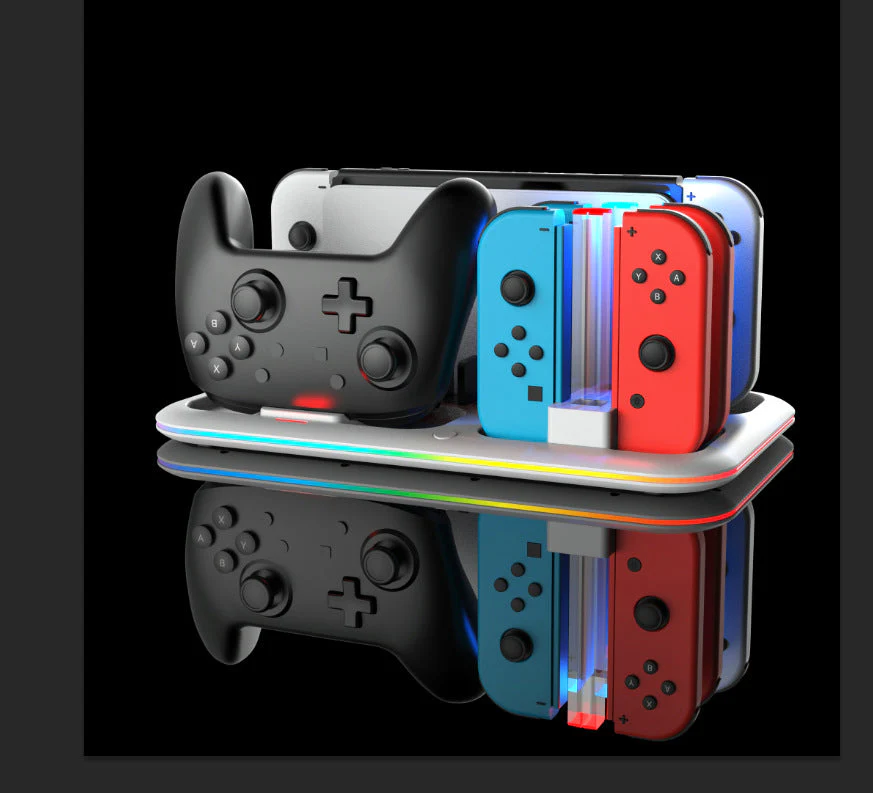Nintendo Switch All-in-one Multifunction Charging Stand with Cooling Fan & RBG Light Effect & Disc Storage - Image 9