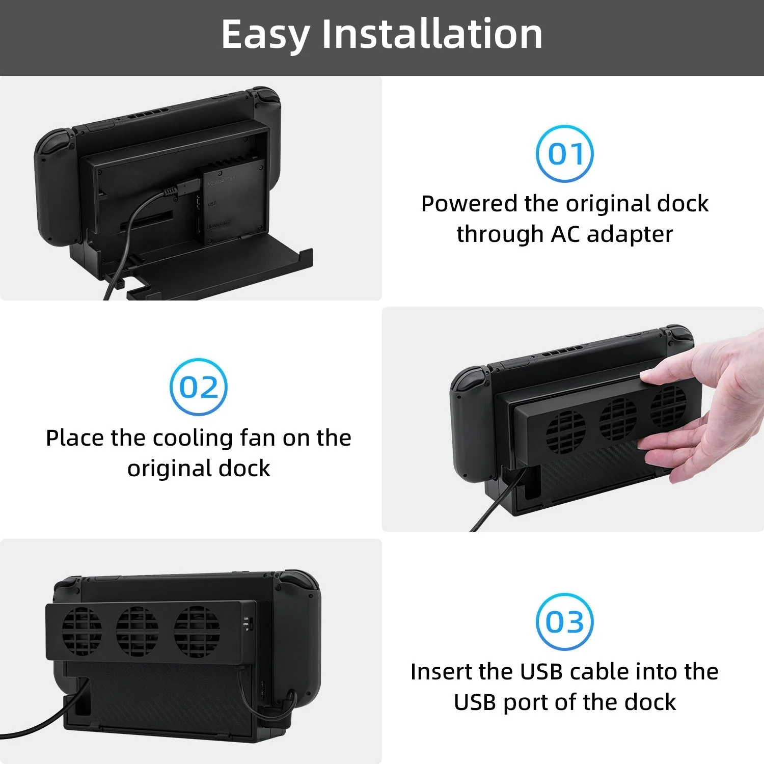 Nintendo Switch & Cooling Fan Stand Dock - Image 9