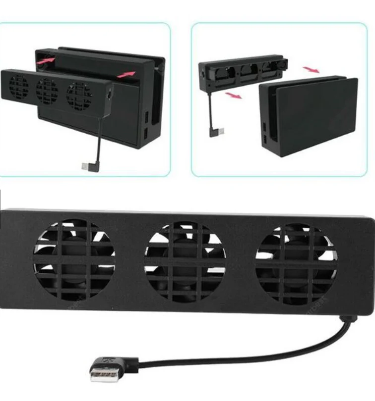 Nintendo Switch Game Console Holder 3-Fan USB Cooling Fan Cooler - Image 2