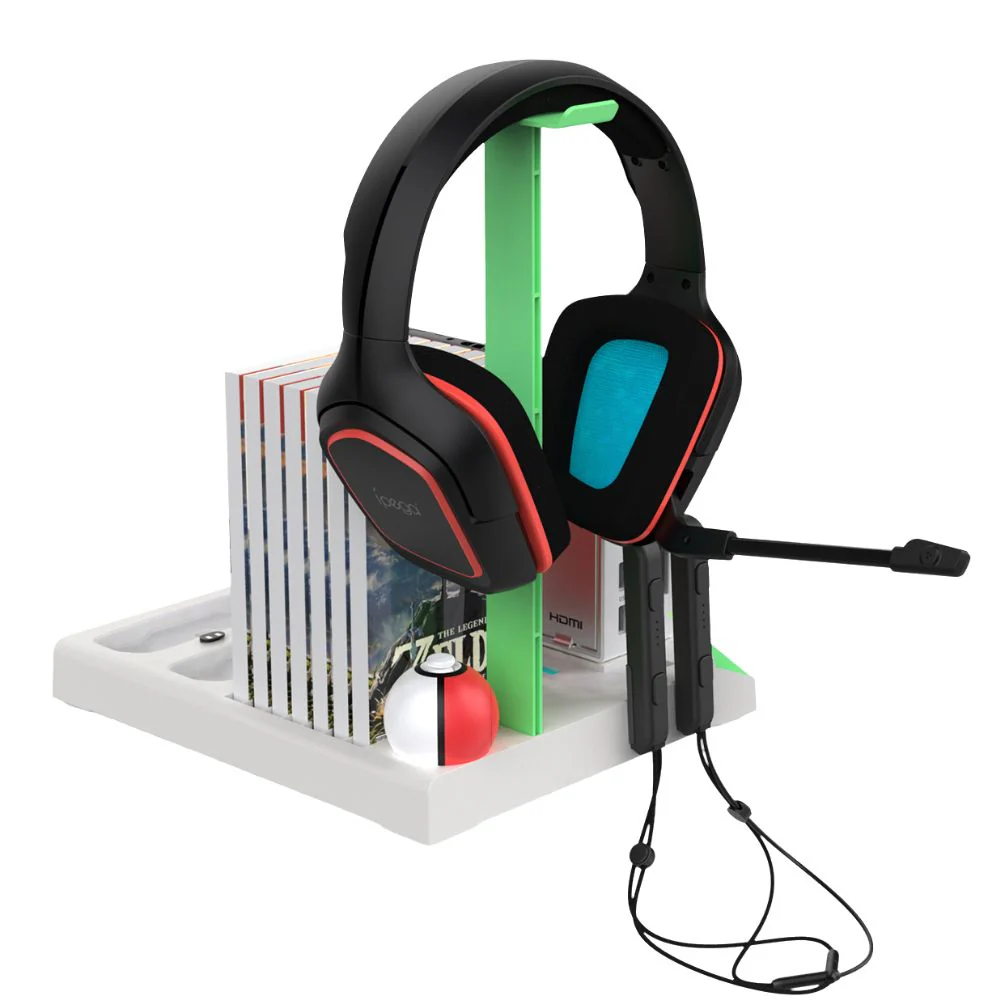 Nintendo Switch Joy-Con 9 in 1 Multi-function Vertical Game Controller Charging Station Dock with Headset/Game Card Stand - Image 5
