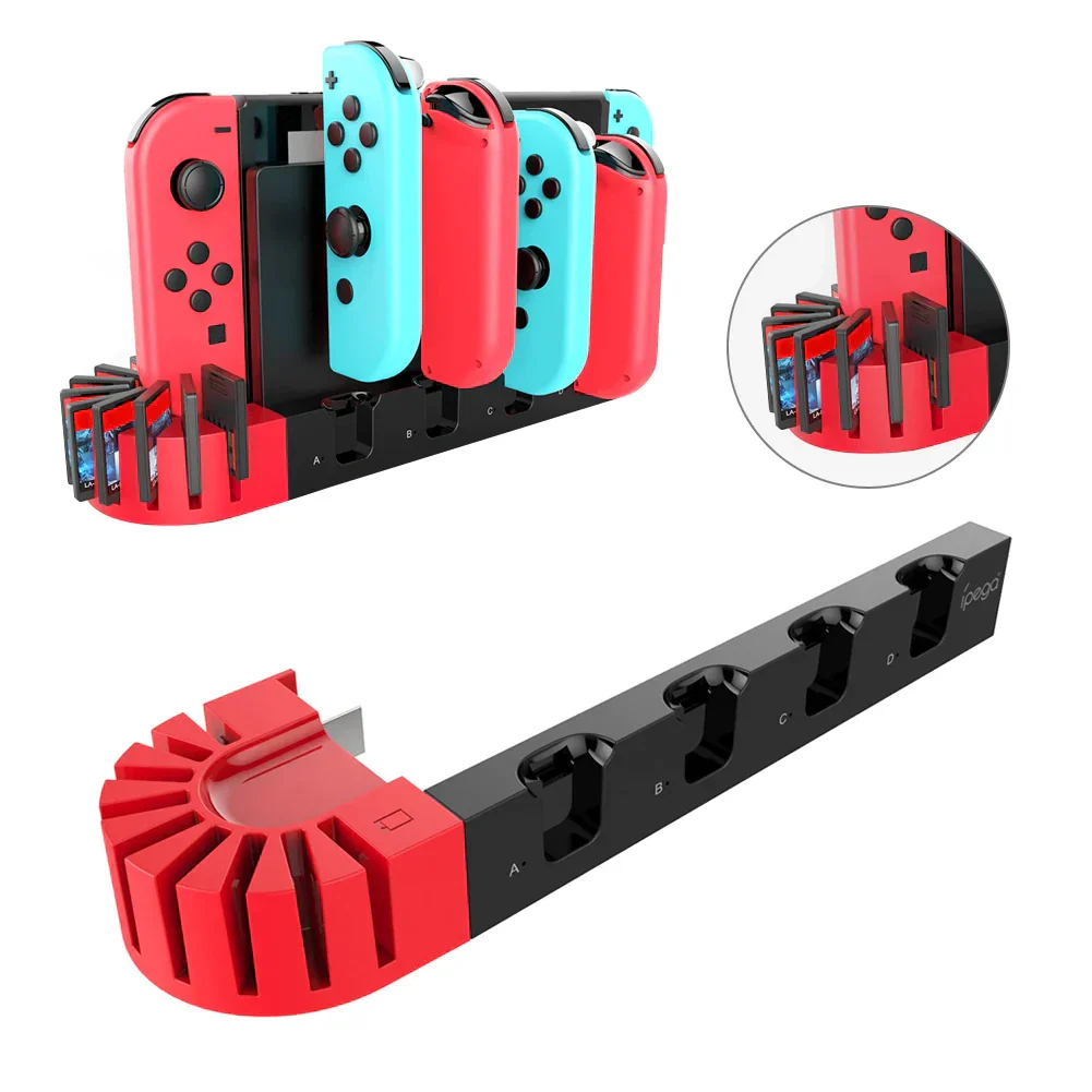 Nintendo Switch Joy-Con Console Holder Charging Stand Base with LED Indicator & Card Slot