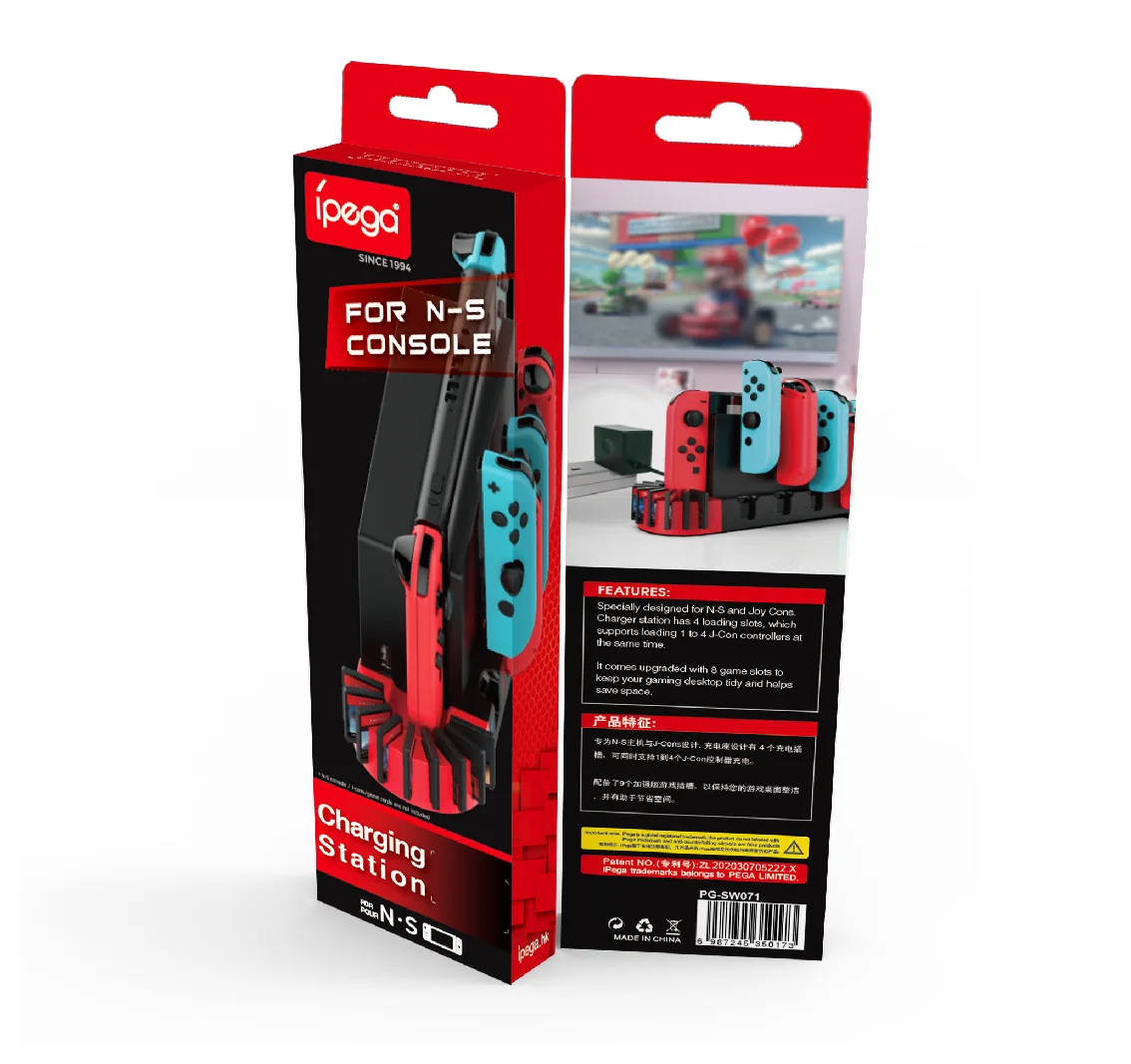 Nintendo Switch Joy-Con Console Holder Charging Stand Base with LED Indicator & Card Slot - Image 6