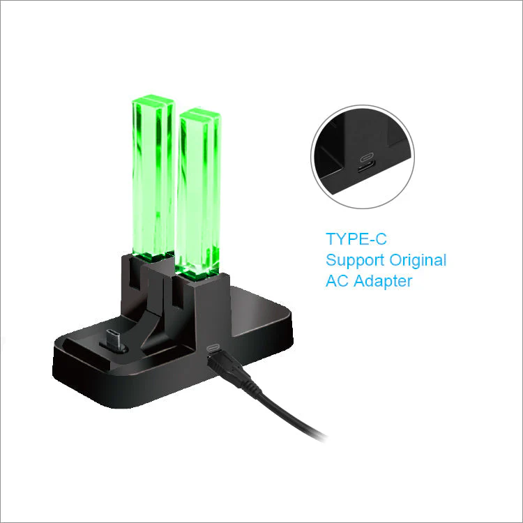 Nintendo Switch Joy-con Pro Colorful LED Charging Station Holder with Cable - Image 4