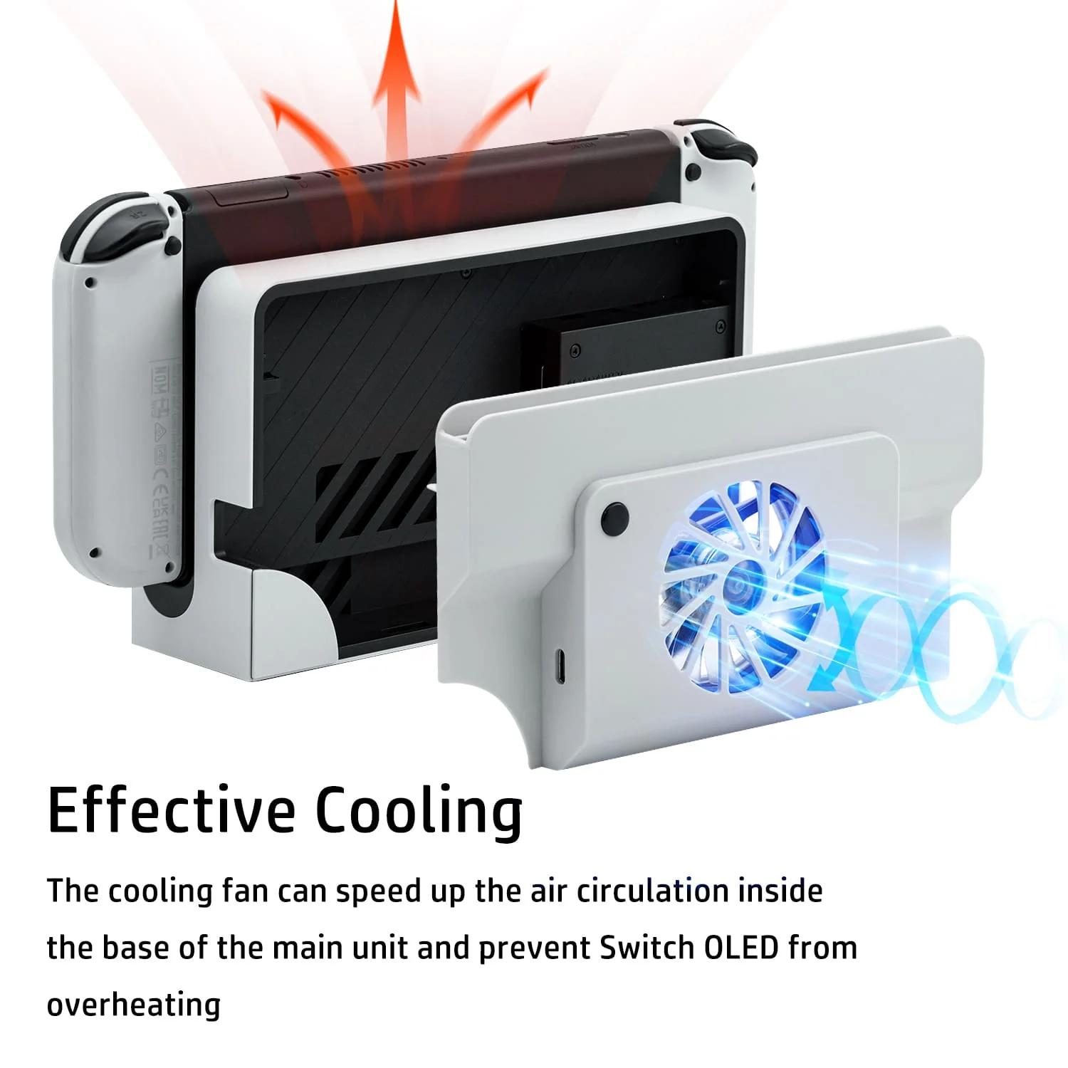 Nintendo Switch OLED Dock Cooling Fan with Game Card Storage - Image 7