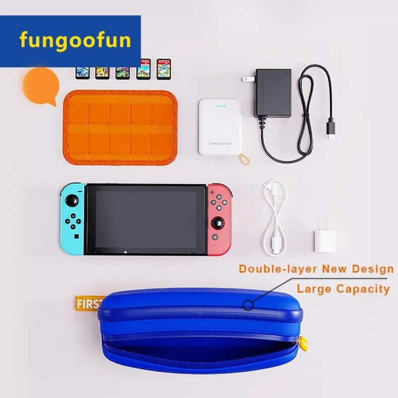 Nintendo Switch OLED & Lite - Fungoofun Shockproof Travel Shell Pouch Storage Hard Bag - Image 5