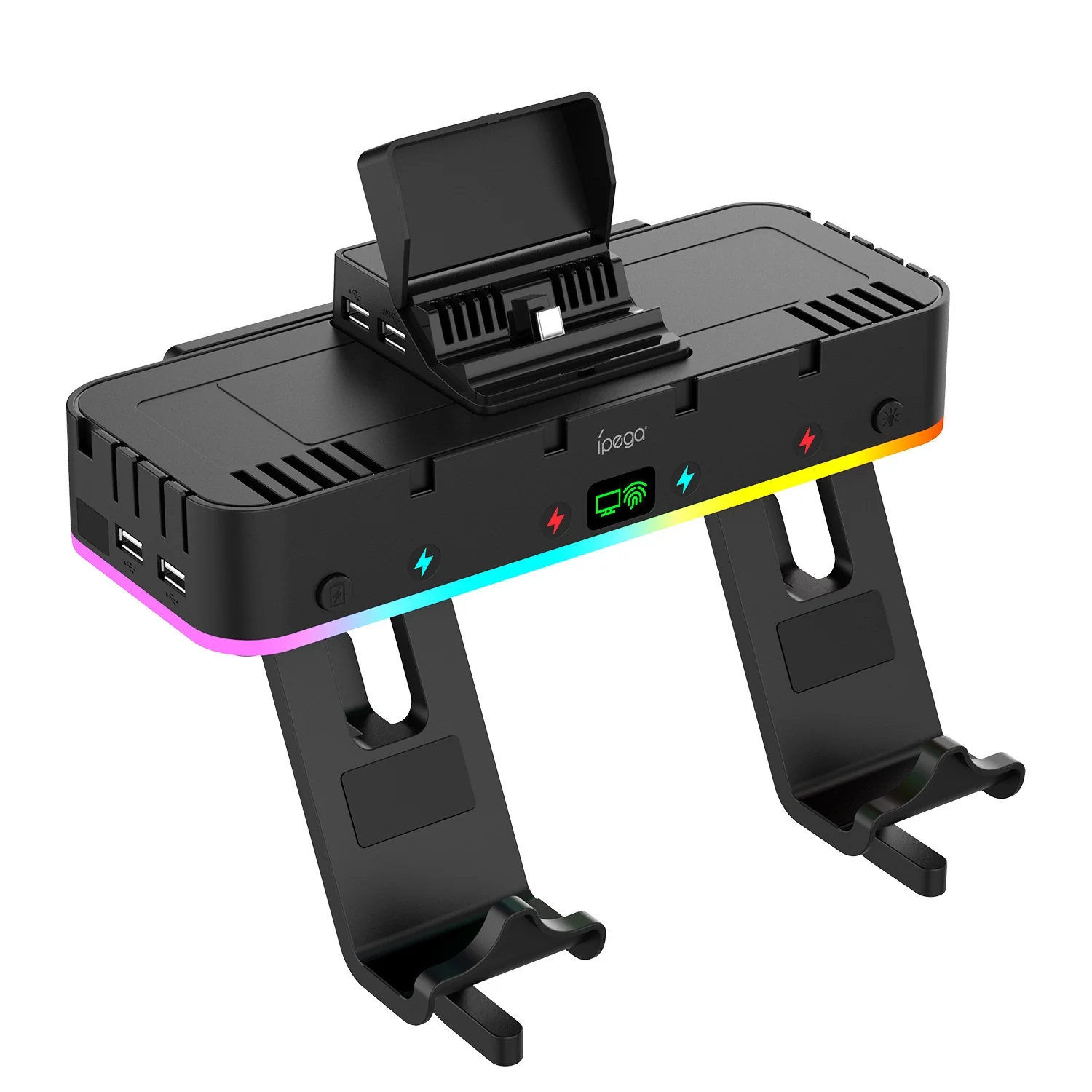 Nintendo Switch & OLED - Multi-functional RGB Wall Mount Stand Handle Hanger Bracket Charging Dock - Image 2