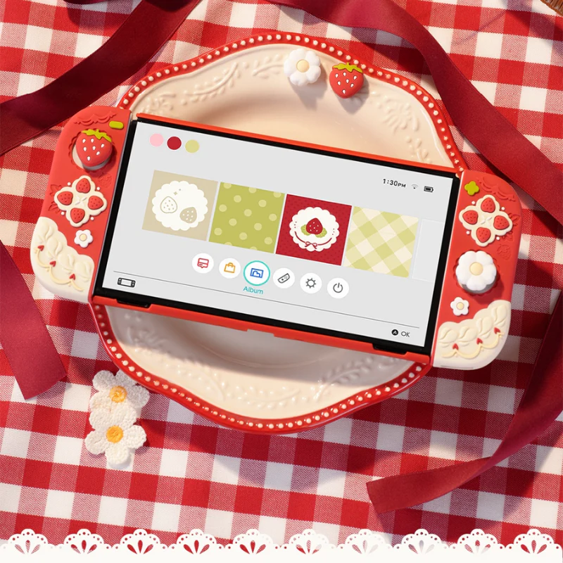 Nintendo Switch /Switch OLED/Switch 2 (2025) - Cute Strawberry Silicone Protective Cover Case - Image 2