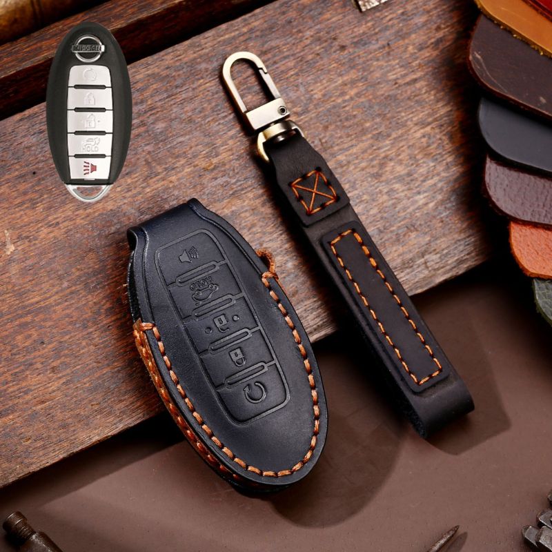Nissan Handcrafted Genuine Leather Car Key Fob Case Cover For Altima, Rogue, Sentra, Pathfinder, Frontier, Maxima, Titan, Murano, Kicks, Juke, Qashqai, X-Trail - Image 11