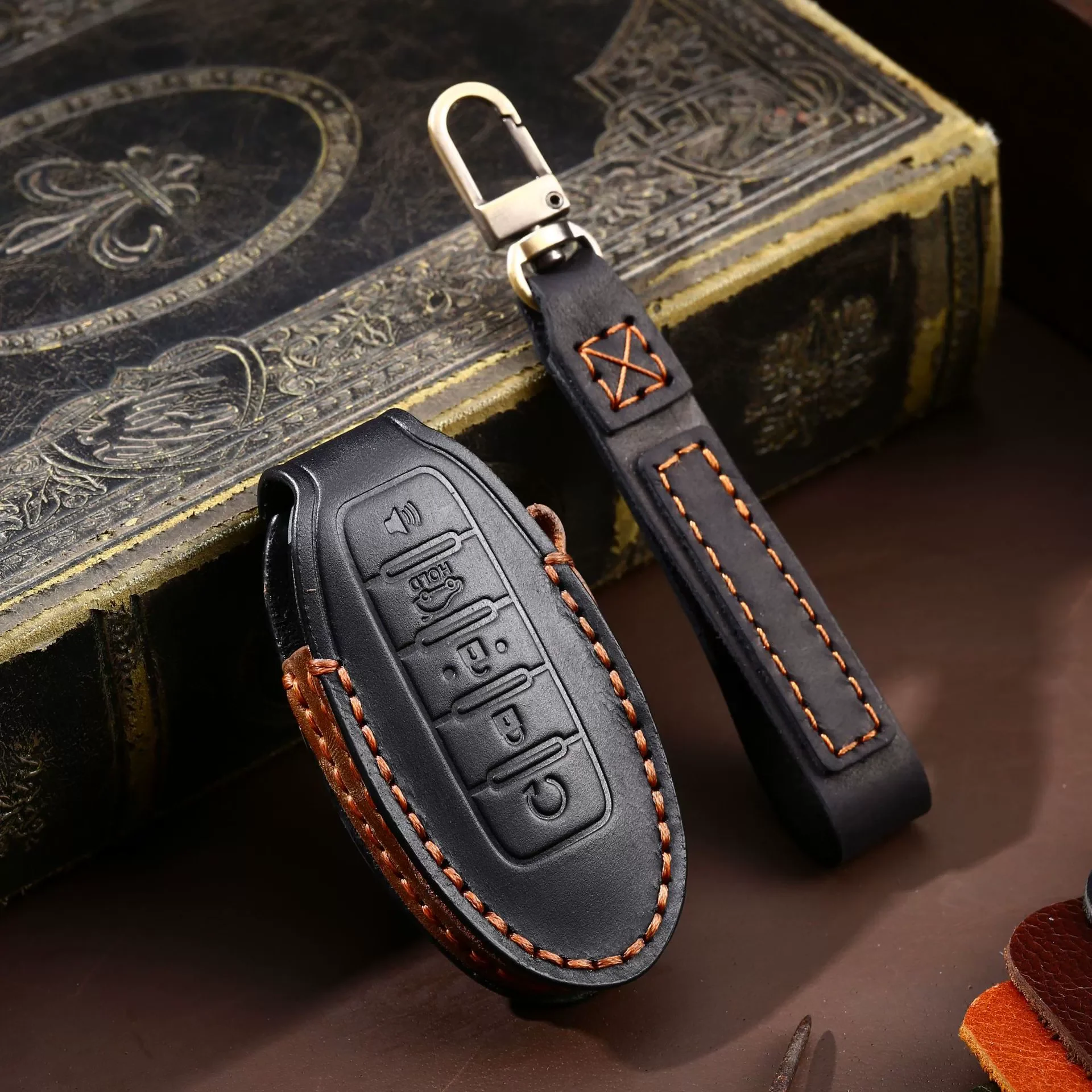 Nissan Handcrafted Genuine Leather Car Key Fob Case Cover For Altima, Rogue, Sentra, Pathfinder, Frontier, Maxima, Titan, Murano, Kicks, Juke, Qashqai, X-Trail - Image 12