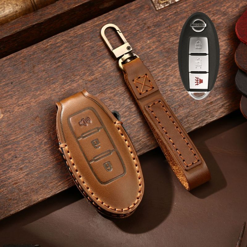 Nissan Handcrafted Genuine Leather Car Key Fob Case Cover For Altima, Rogue, Sentra, Pathfinder, Frontier, Maxima, Titan, Murano, Kicks, Juke, Qashqai, X-Trail - Image 4