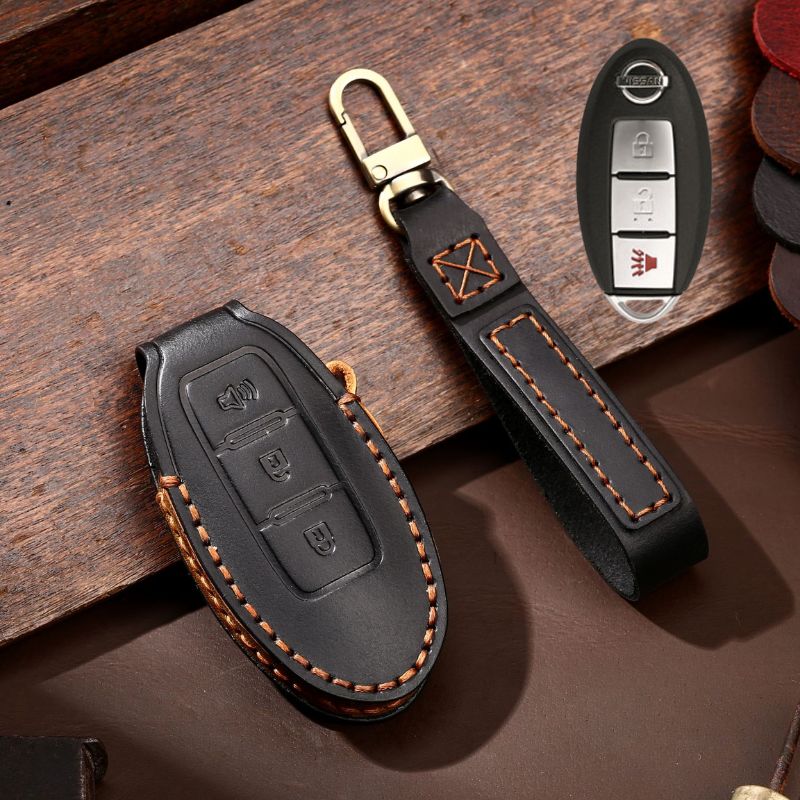 Nissan Handcrafted Genuine Leather Car Key Fob Case Cover For Altima, Rogue, Sentra, Pathfinder, Frontier, Maxima, Titan, Murano, Kicks, Juke, Qashqai, X-Trail - Image 5