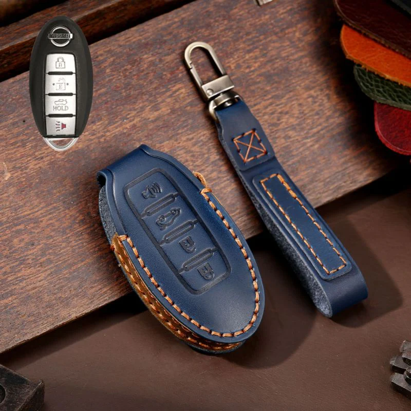 Nissan Handcrafted Genuine Leather Car Key Fob Case Cover For Altima, Rogue, Sentra, Pathfinder, Frontier, Maxima, Titan, Murano, Kicks, Juke, Qashqai, X-Trail - Image 8
