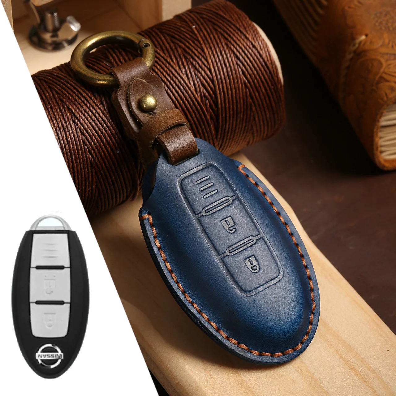Nissan Handcrafted Genuine Leather Car Key Fob Case Cover For Pathfinder, Murano, Micra, Altima, Sentra, Note, Juke, Armada, Qashqai - Image 11