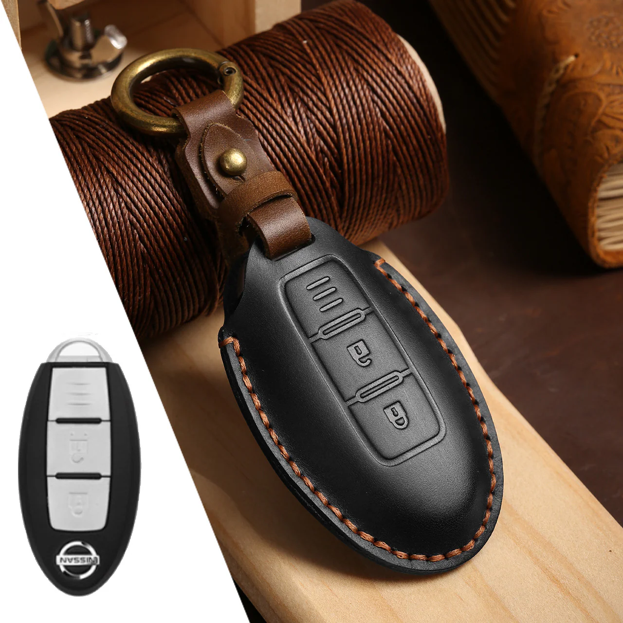Nissan Handcrafted Genuine Leather Car Key Fob Case Cover For Pathfinder, Murano, Micra, Altima, Sentra, Note, Juke, Armada, Qashqai - Image 13