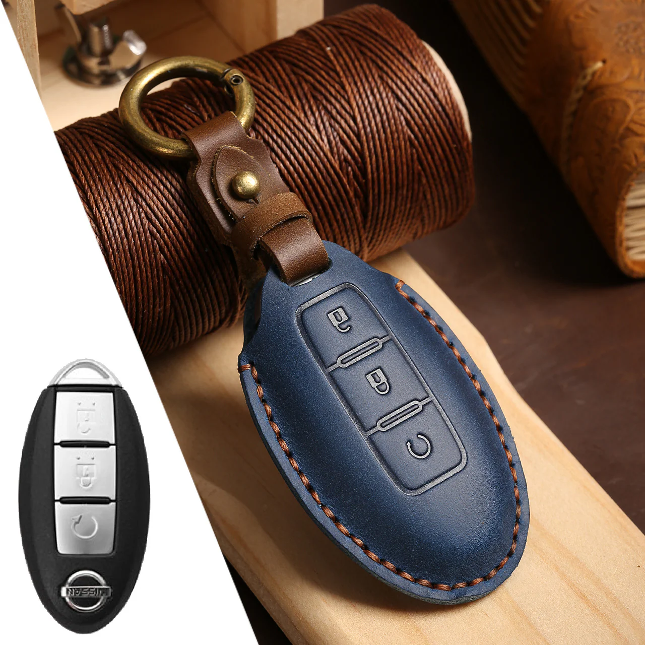 Nissan Handcrafted Genuine Leather Car Key Fob Case Cover For Pathfinder, Murano, Micra, Altima, Sentra, Note, Juke, Armada, Qashqai - Image 15