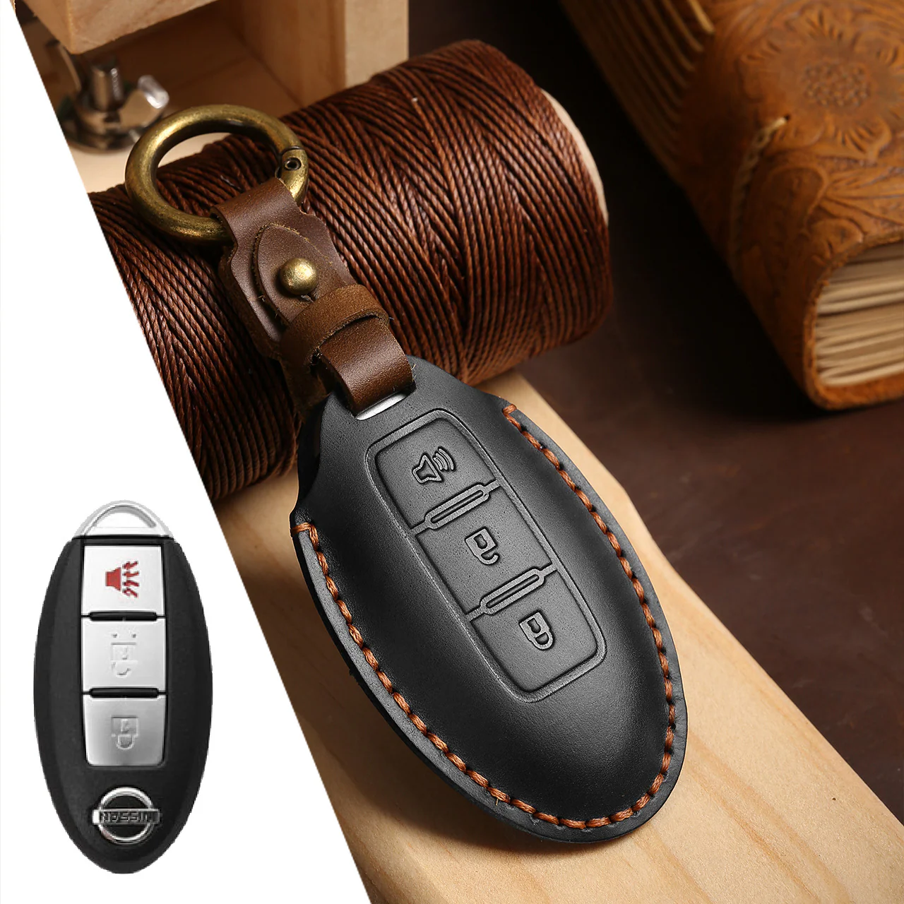 Nissan Handcrafted Genuine Leather Car Key Fob Case Cover For Pathfinder, Murano, Micra, Altima, Sentra, Note, Juke, Armada, Qashqai - Image 17