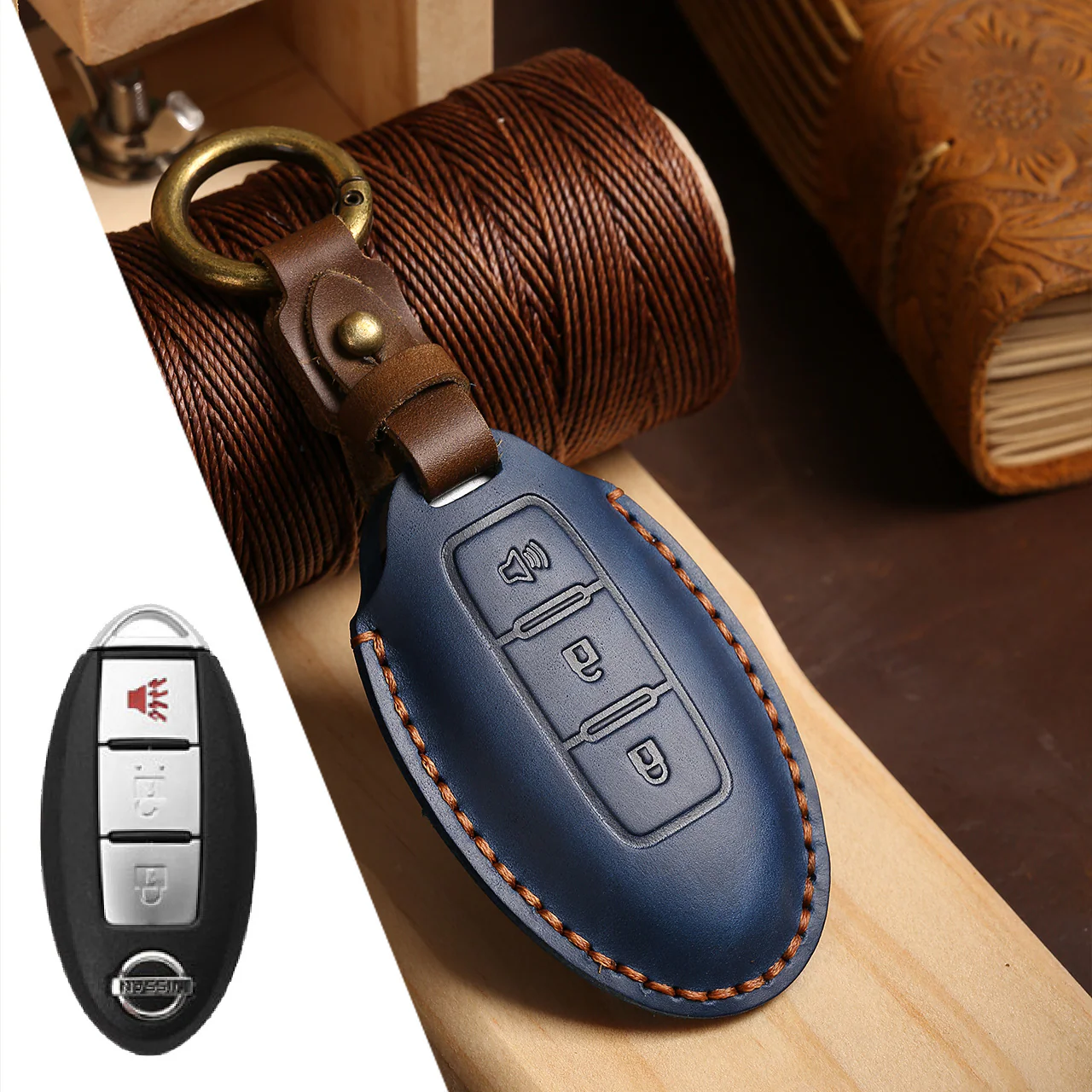 Nissan Handcrafted Genuine Leather Car Key Fob Case Cover For Pathfinder, Murano, Micra, Altima, Sentra, Note, Juke, Armada, Qashqai - Image 18