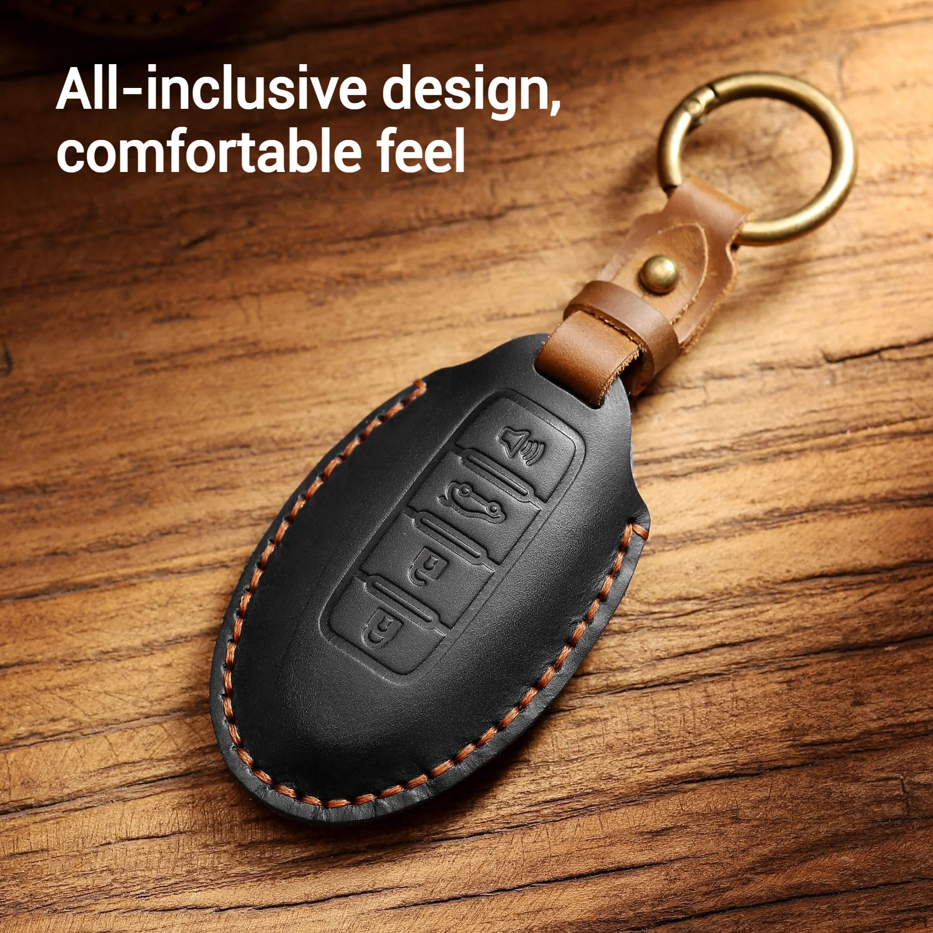 Nissan Handcrafted Genuine Leather Car Key Fob Case Cover For Pathfinder, Murano, Micra, Altima, Sentra, Note, Juke, Armada, Qashqai - Image 2