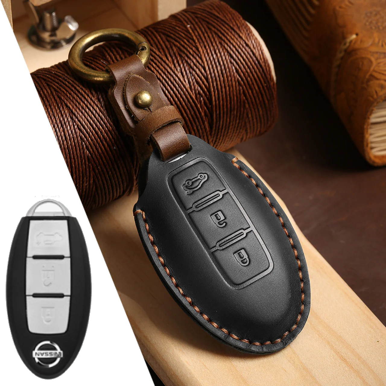 Nissan Handcrafted Genuine Leather Car Key Fob Case Cover For Pathfinder, Murano, Micra, Altima, Sentra, Note, Juke, Armada, Qashqai - Image 20