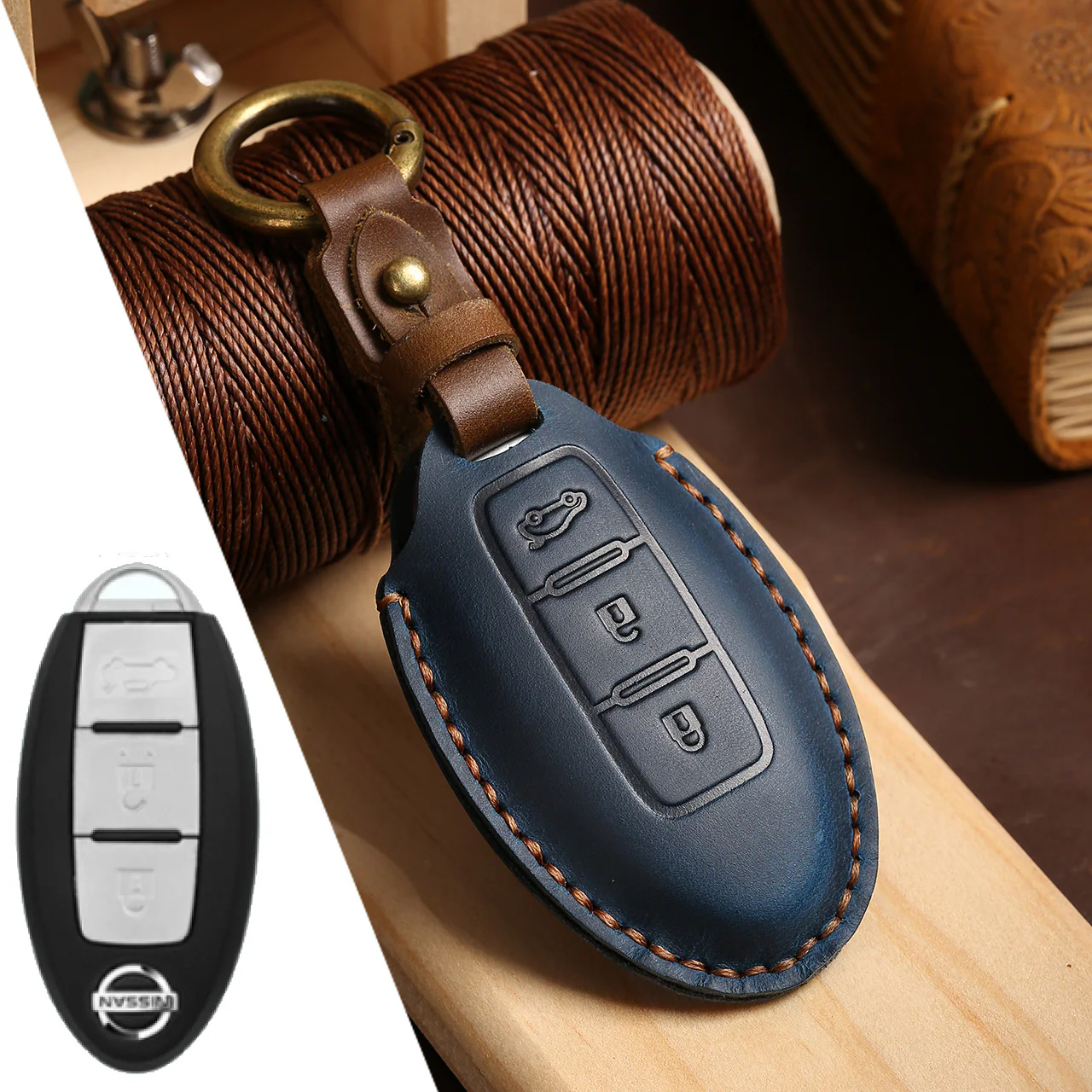 Nissan Handcrafted Genuine Leather Car Key Fob Case Cover For Pathfinder, Murano, Micra, Altima, Sentra, Note, Juke, Armada, Qashqai - Image 21