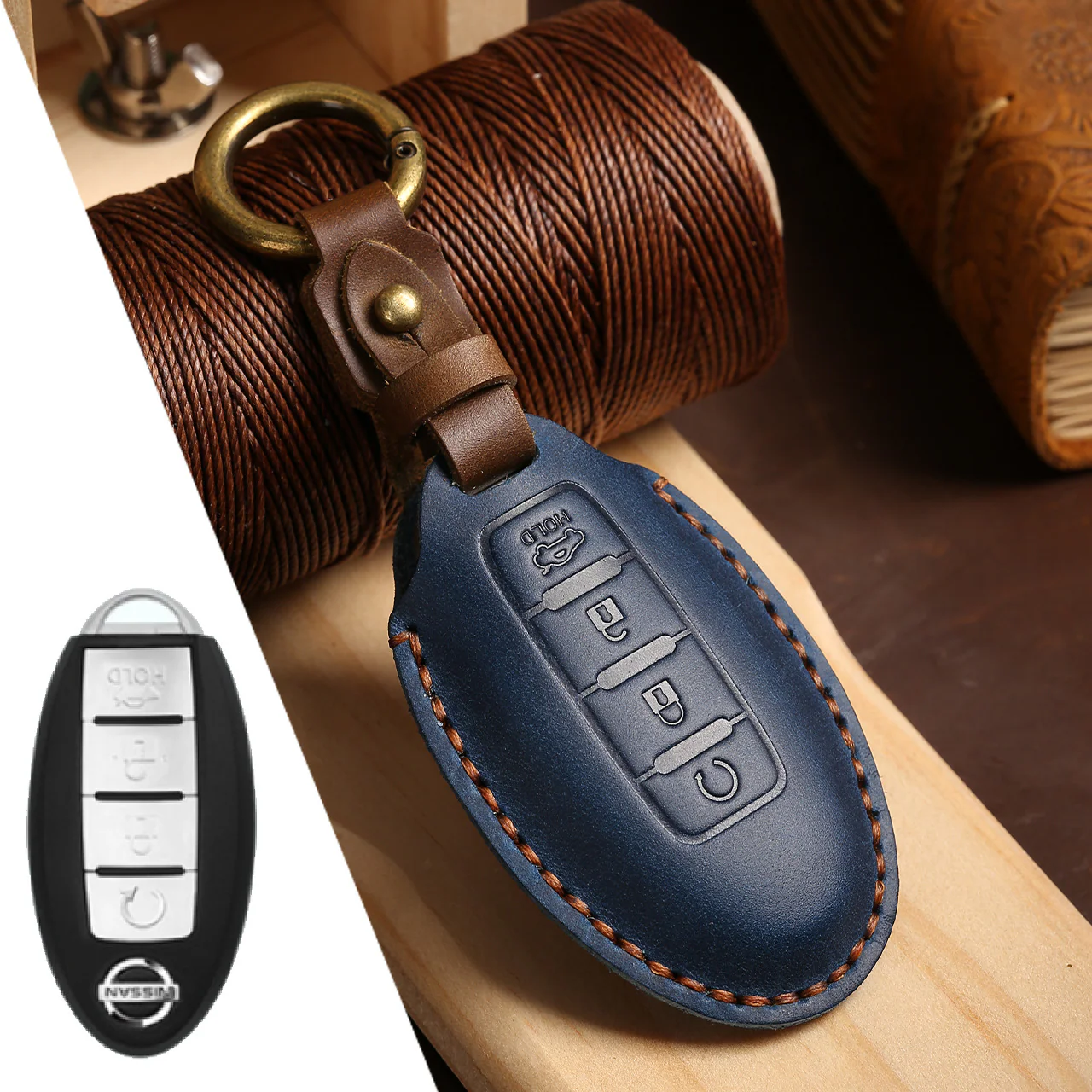 Nissan Handcrafted Genuine Leather Car Key Fob Case Cover For Pathfinder, Murano, Micra, Altima, Sentra, Note, Juke, Armada, Qashqai - Image 25