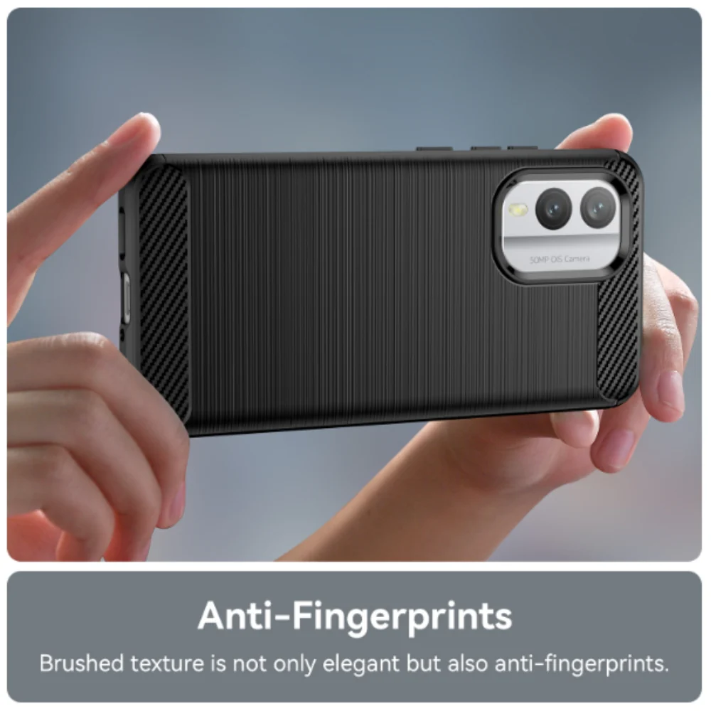Nokia 1.4 - Drawing Series Carbon Fiber Shockproof TPU Heavy Duty Series Case - Image 5