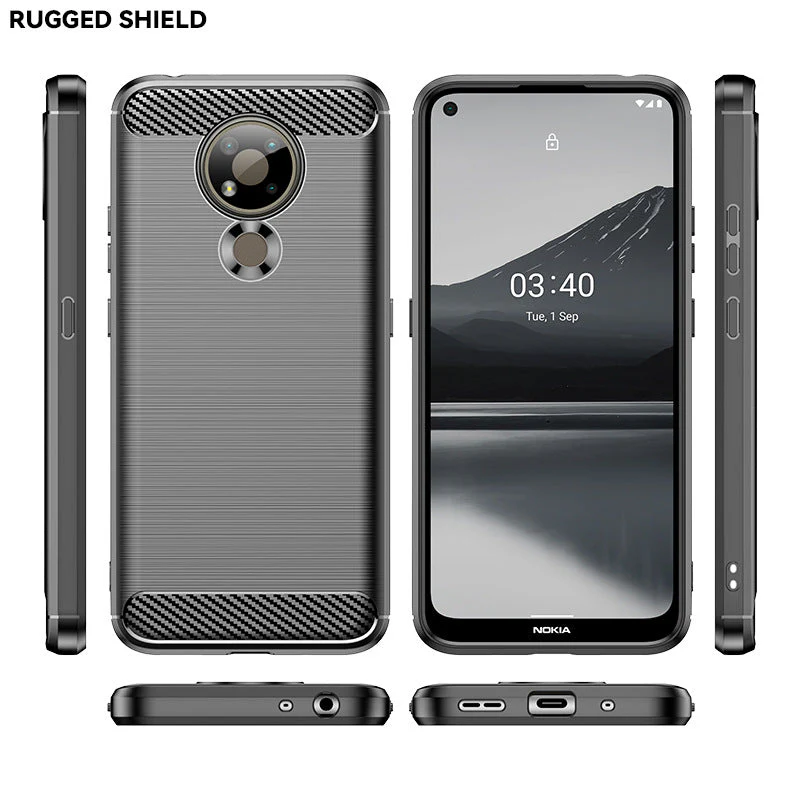 Nokia 3.4 - Shield Shockproof Rugged Heavy Duty Case With 2PC 9H Tempered Glass Screen Protector - Image 5