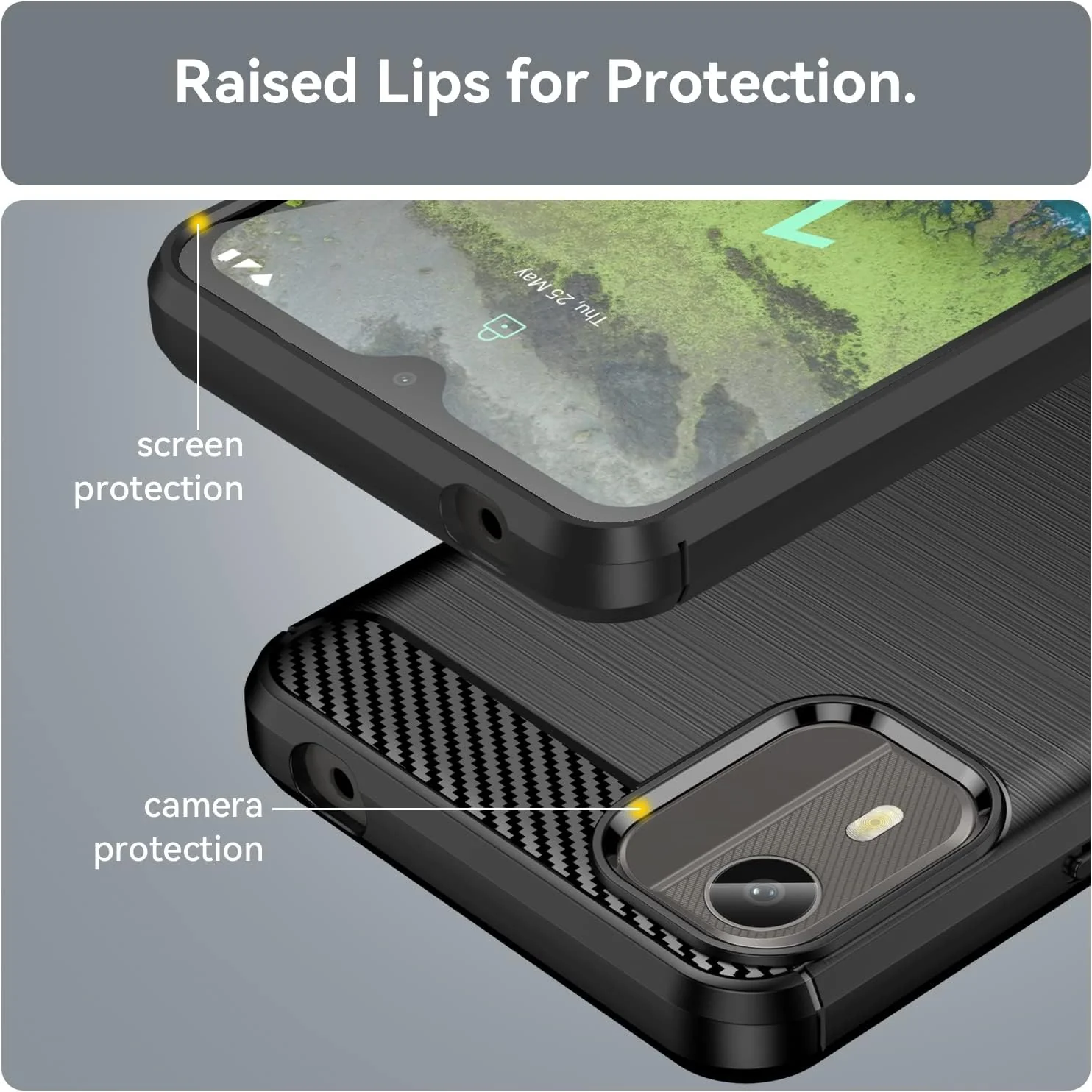 Nokia C12 Pro/C12/C12 Plus - Shield Shockproof Rugged Heavy Duty Case With 2PC 9H Tempered Glass Screen Protector - Image 8
