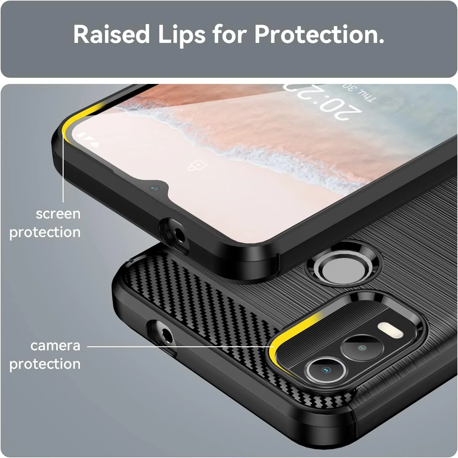 Nokia C21 Plus - Shield Shockproof Rugged Heavy Duty Case With 2PC 9H Tempered Glass Screen Protector - Image 7
