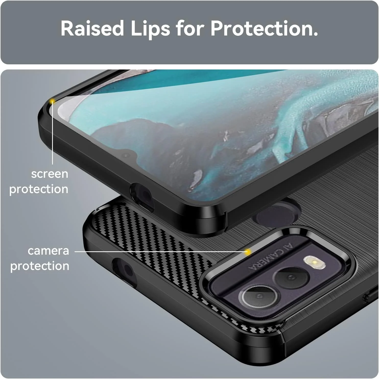 Nokia C22 - Shield Shockproof Rugged Heavy Duty Case With 2PC 9H Tempered Glass Screen Protector - Image 6