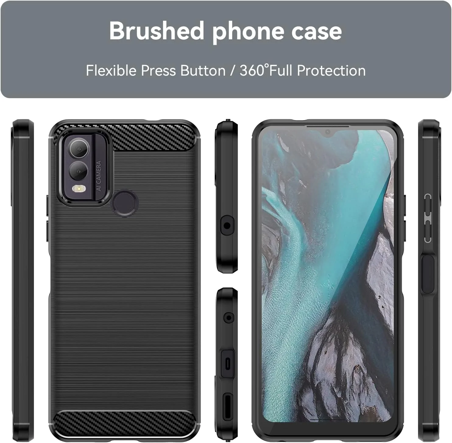 Nokia C22 - Shield Shockproof Rugged Heavy Duty Case With 2PC 9H Tempered Glass Screen Protector - Image 9